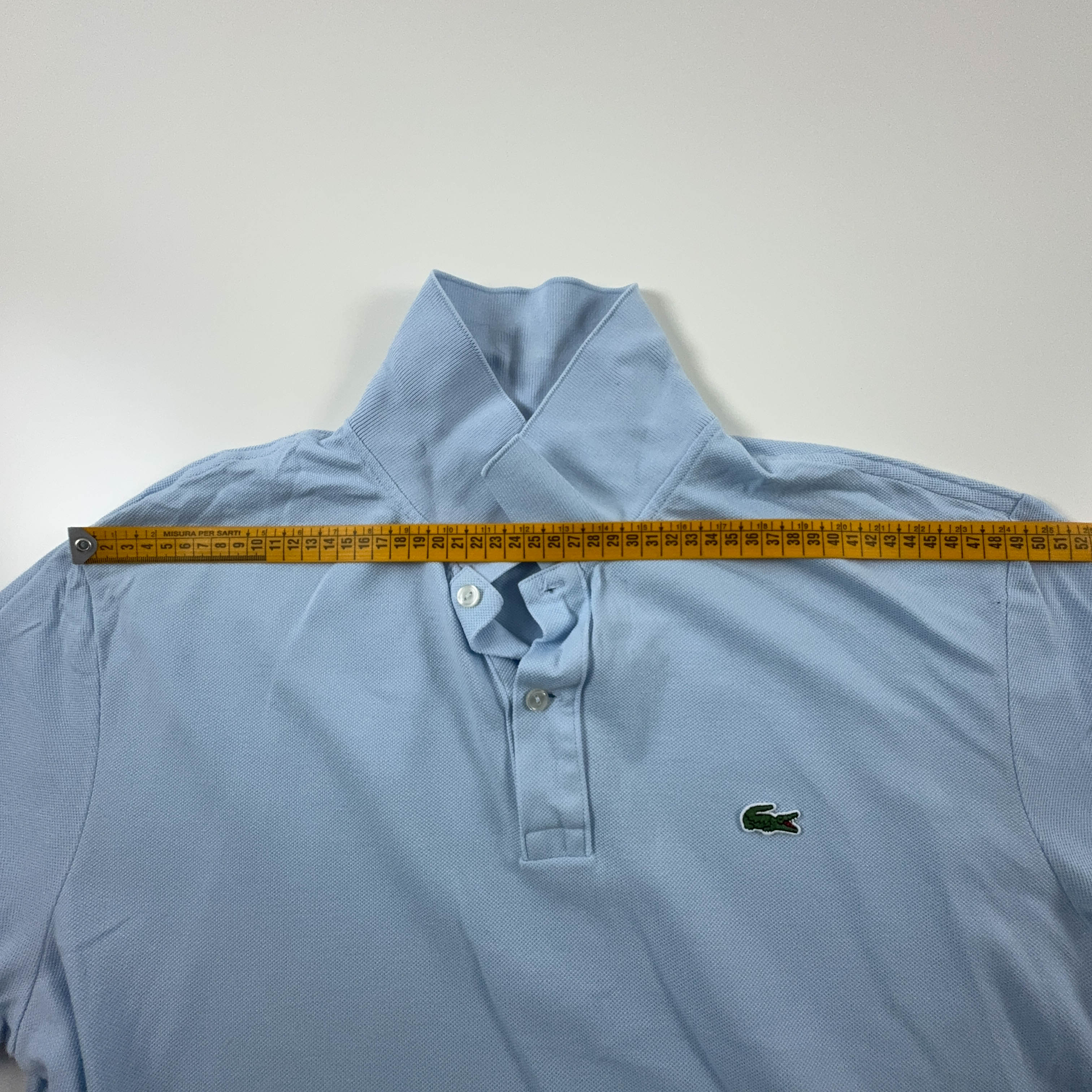 Polo Lacoste azzurra a tinta unita in cotone slim fit - Taglia XXL 7 uomo