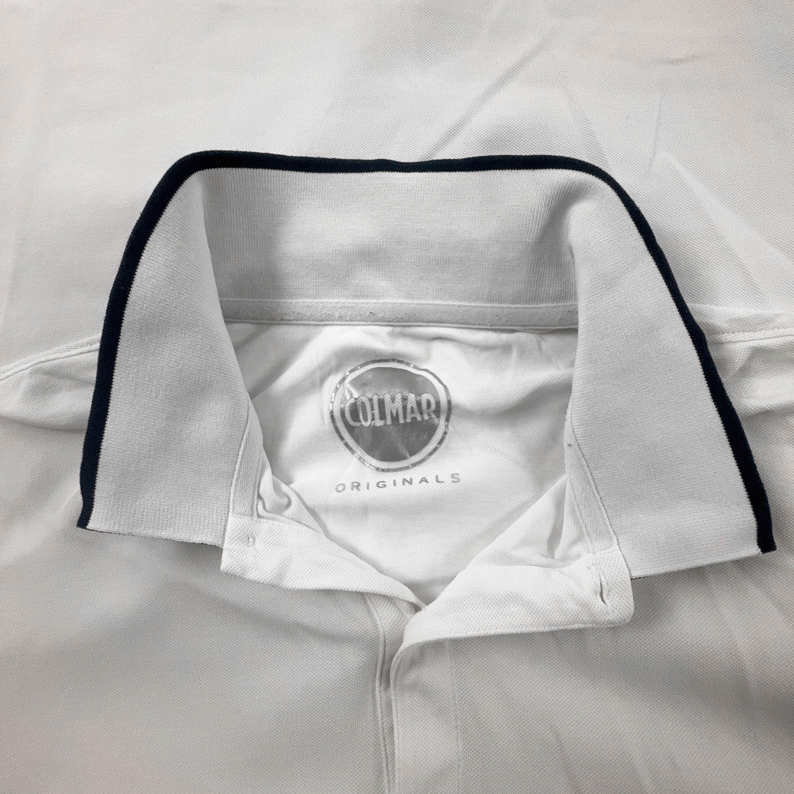 Polo Colmar bianca a tinta unita in cotone - Taglia L uomo