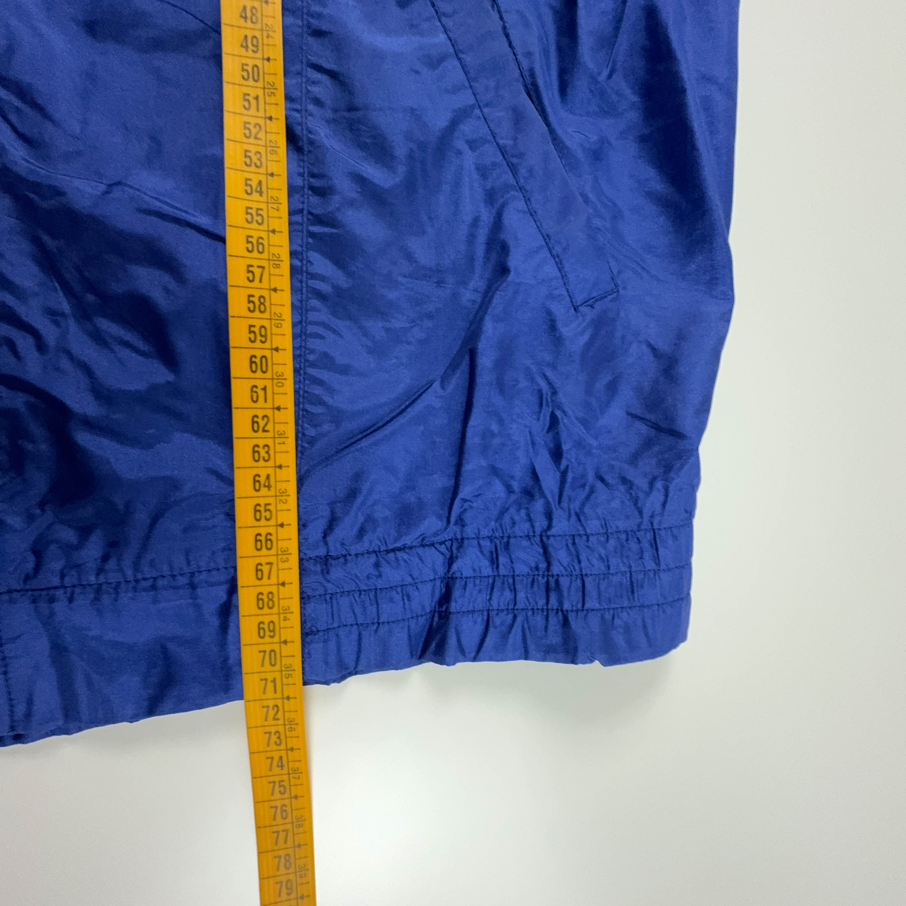 Giacca a vento Fila Vintage blu e verde geometrica con zip anni 90 - Taglia I52 uomo