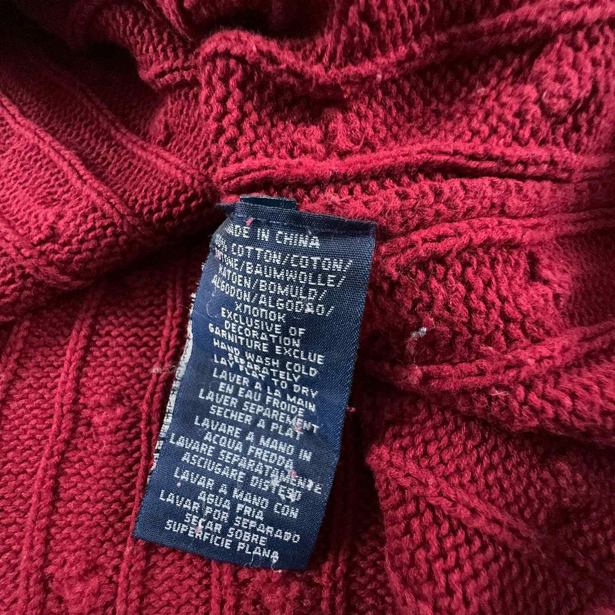 Maglione Ralph Lauren rosso intrecciato a girocollo - Taglia L uomo