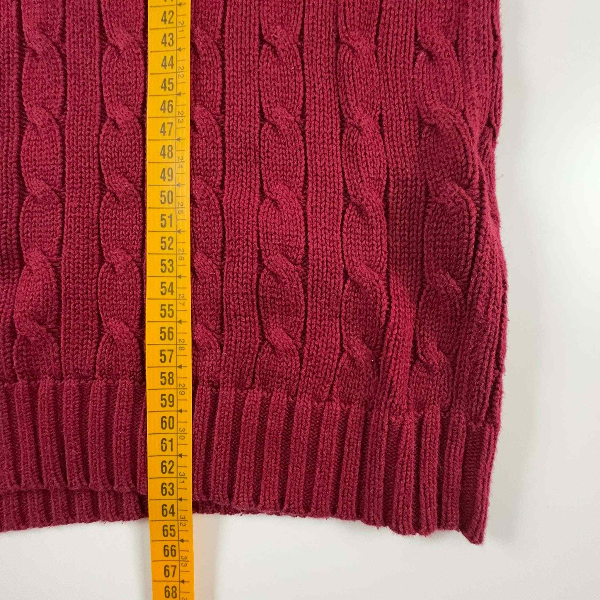 Maglione Ralph Lauren rosso intrecciato a girocollo - Taglia L uomo