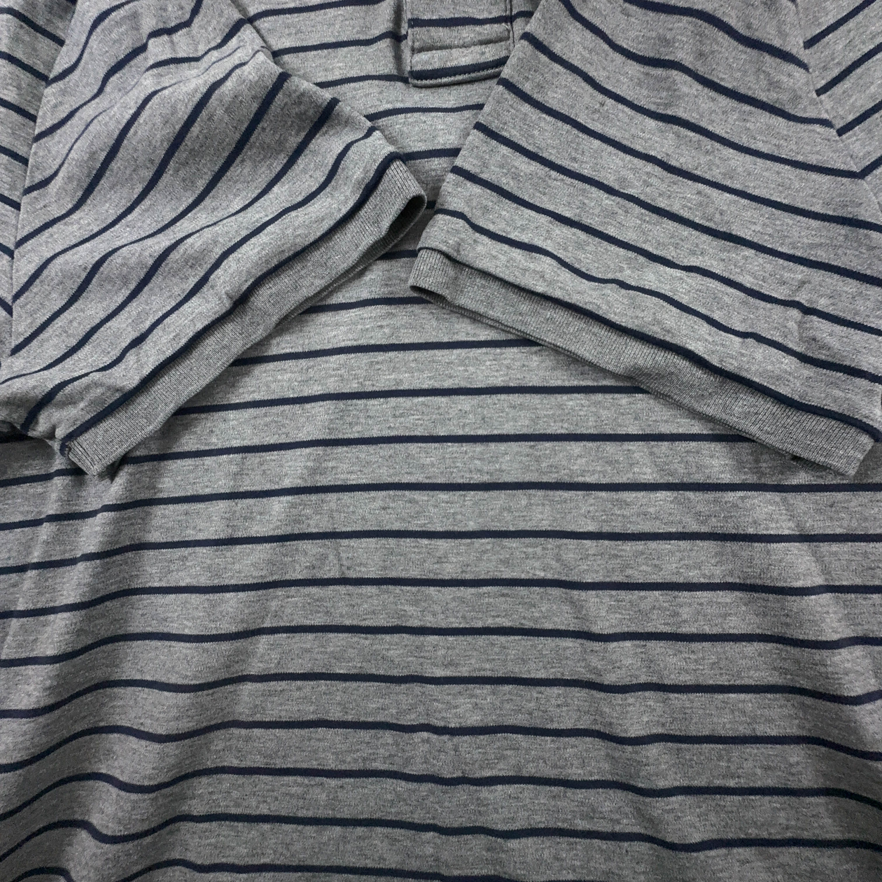 Polo Ralph Lauren a righe grigia e nera in cotone soft touch - Taglia XL uomo