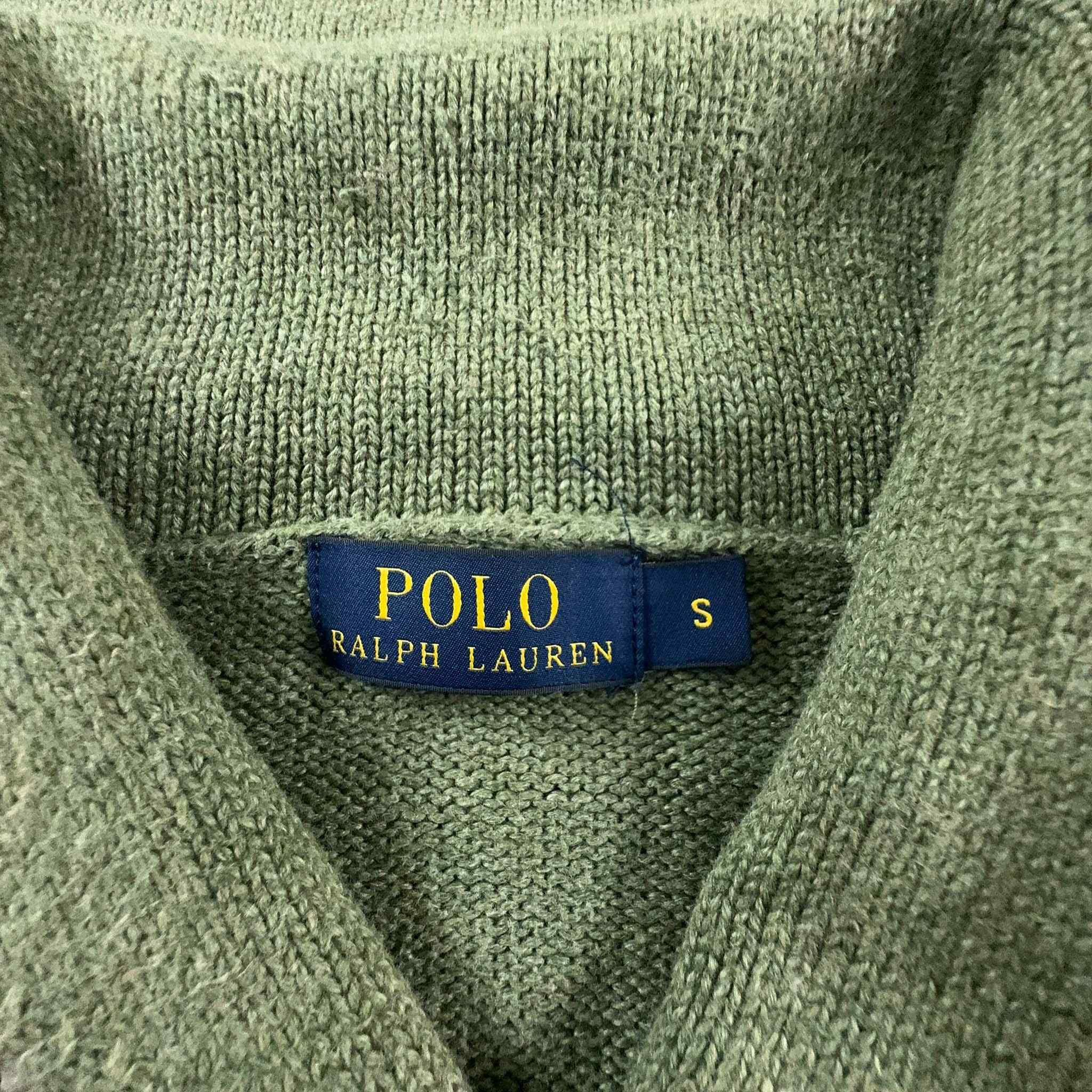 Maglione Ralph Lauren verde con scollo a V e bottoni - Taglia S/M uomo