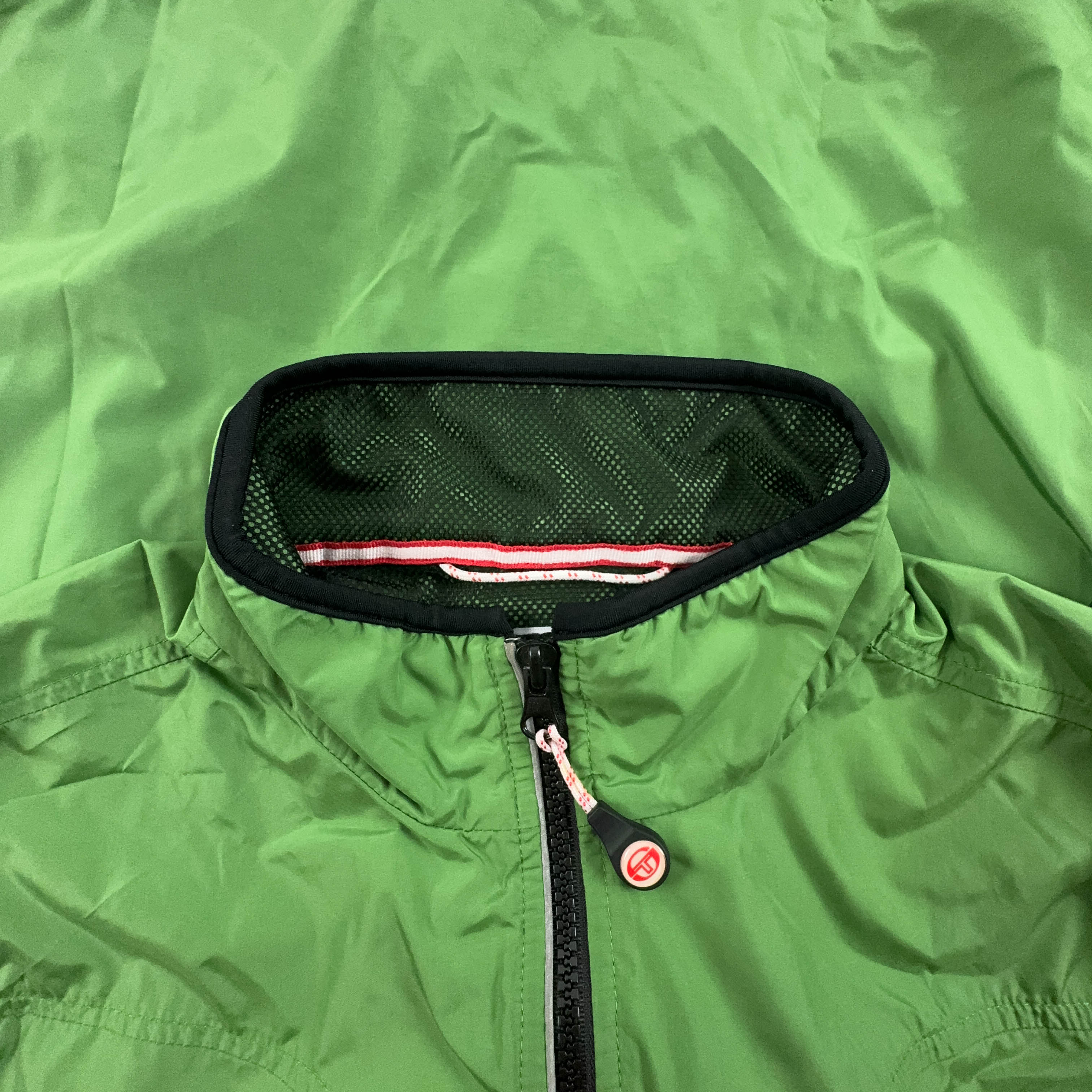 Giacca a vento Sergio Tacchini Vintage smanicata verde con zip anni 2000 - Taglia S uomo