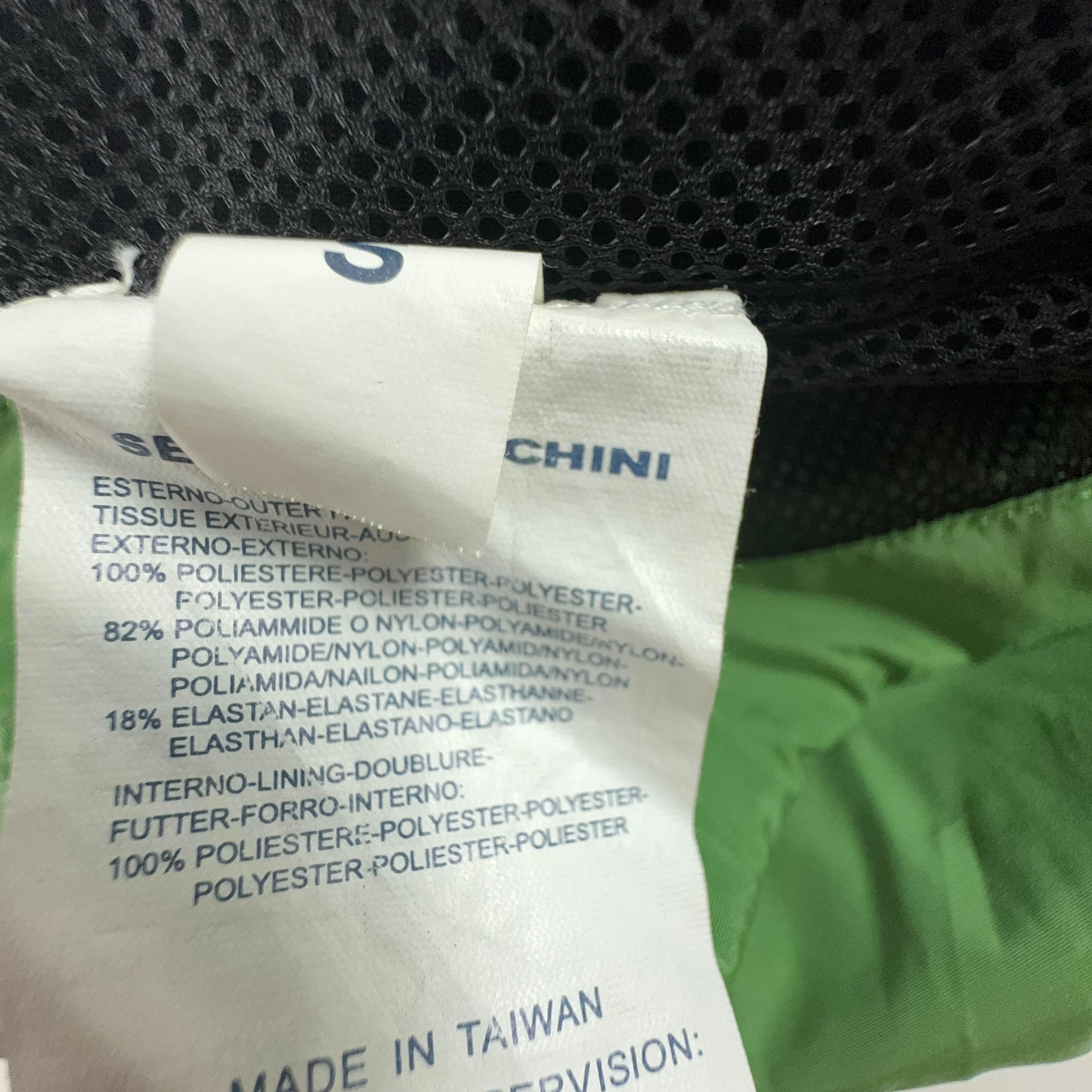 Giacca a vento Sergio Tacchini Vintage smanicata verde con zip anni 2000 - Taglia S uomo