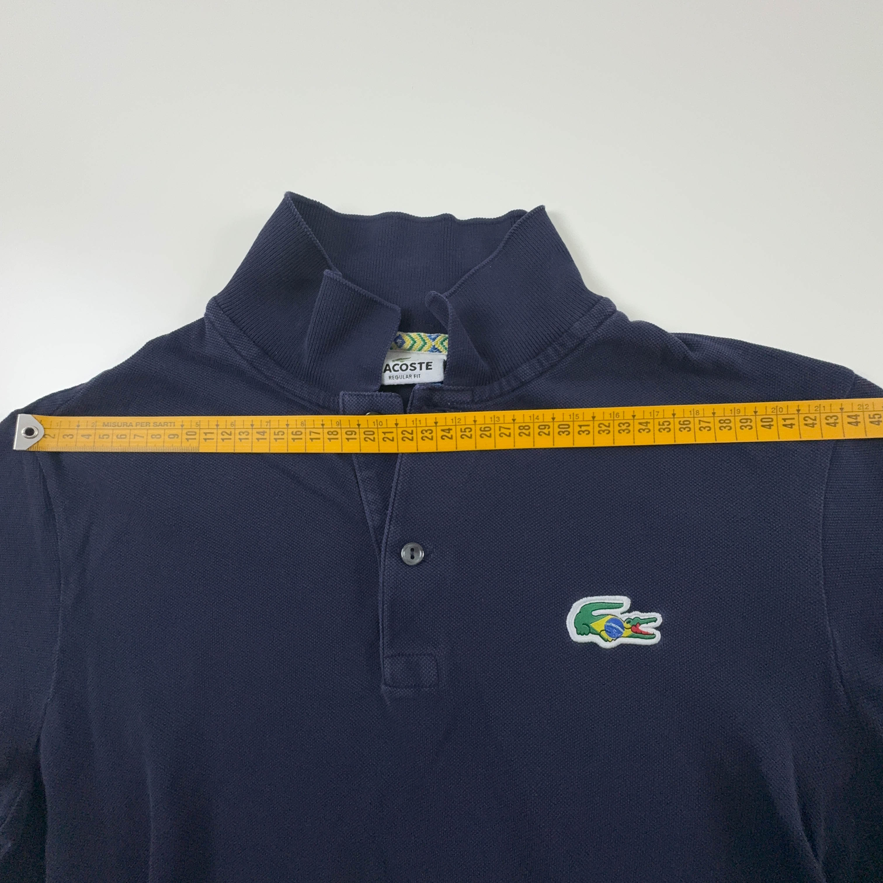 Polo Lacoste blu scura a tinta unita in cotone regular fit - Taglia 3 uomo