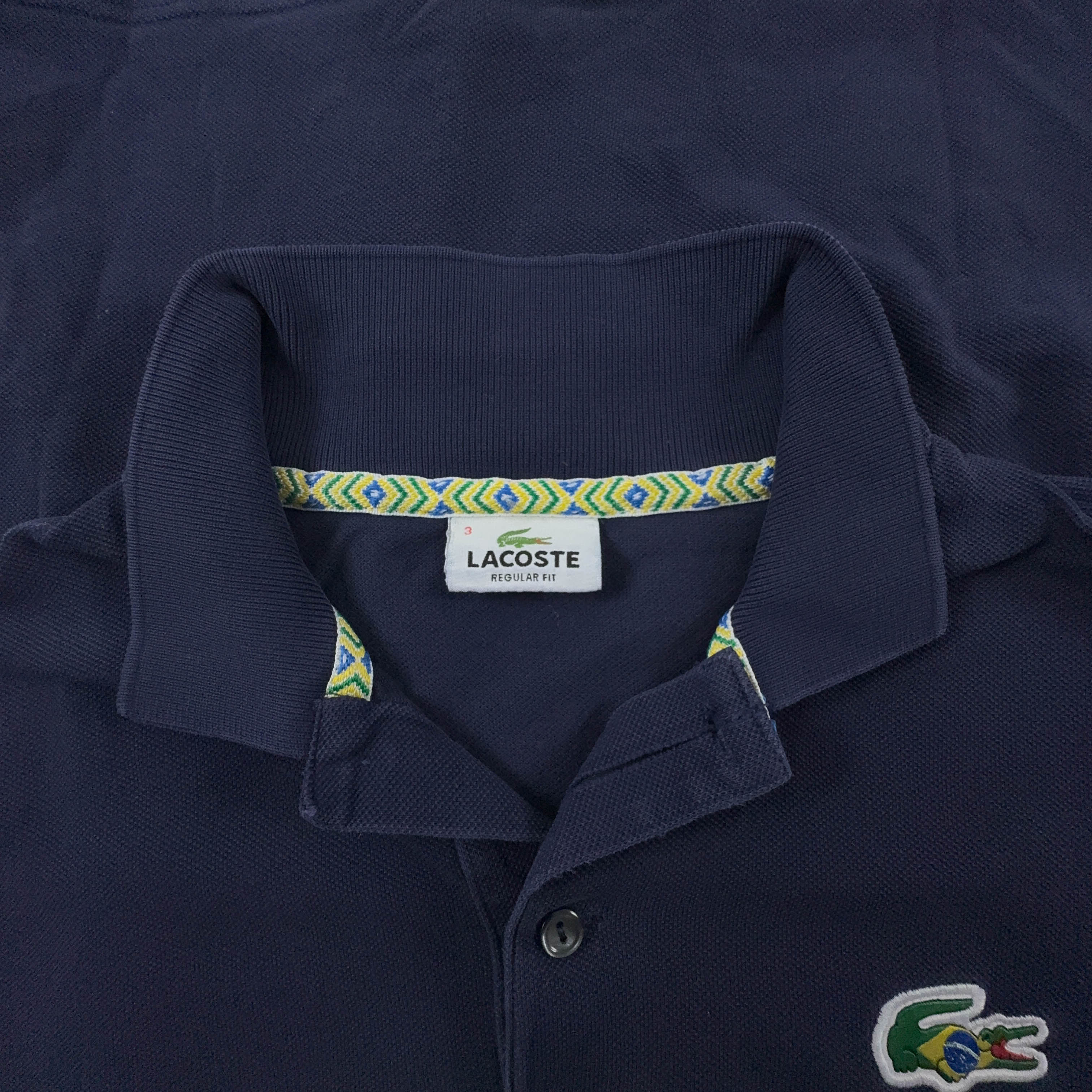 Polo Lacoste blu scura a tinta unita in cotone regular fit - Taglia 3 uomo