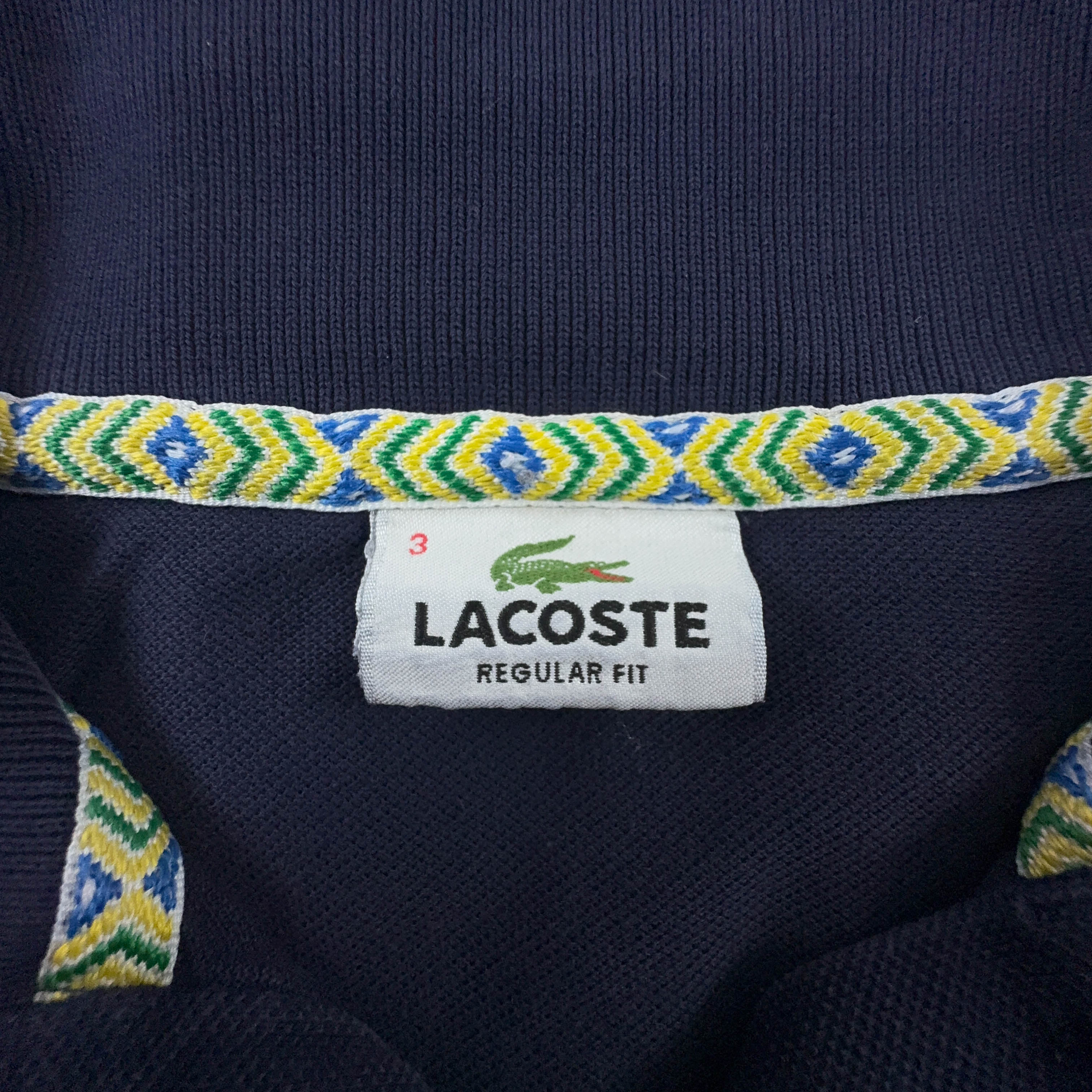 Polo Lacoste blu scura a tinta unita in cotone regular fit - Taglia 3 uomo