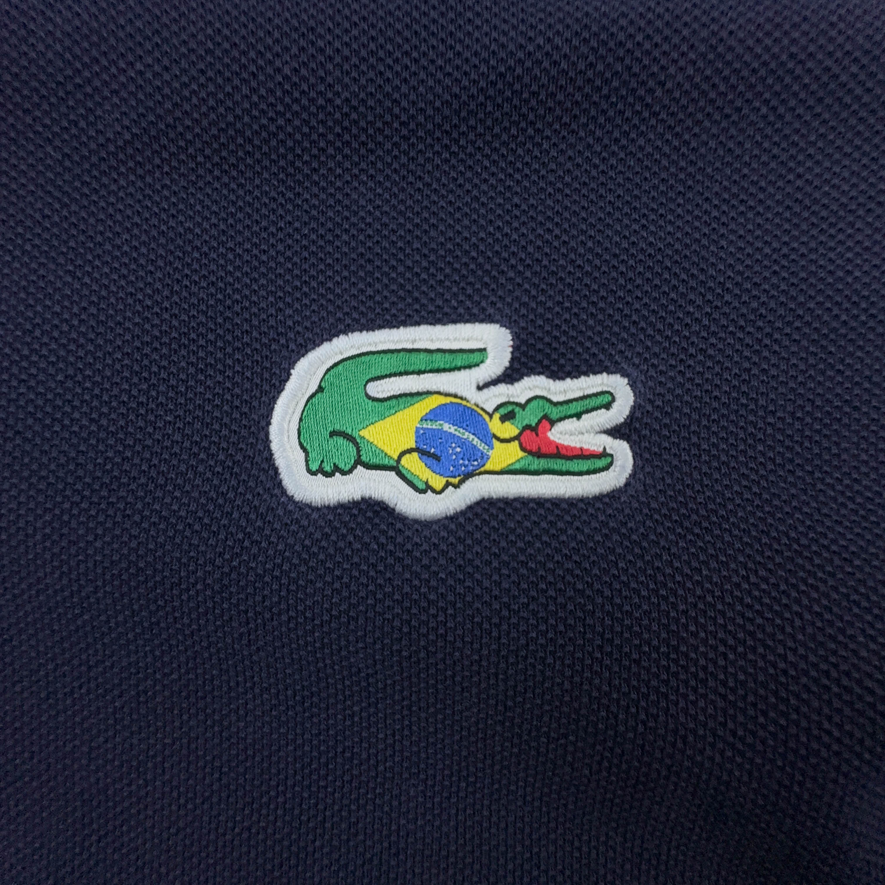 Polo Lacoste blu scura a tinta unita in cotone regular fit - Taglia 3 uomo