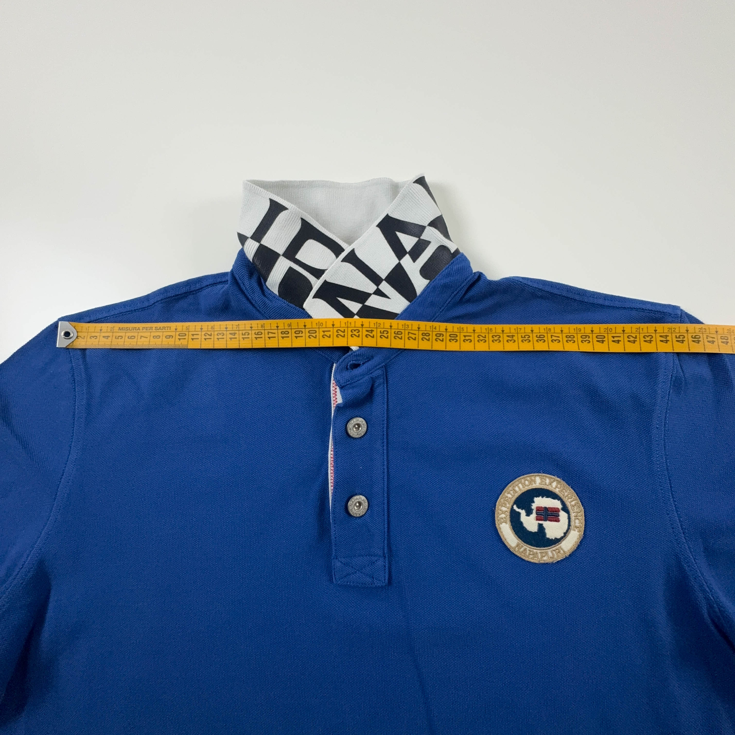 Polo Napapijri blu a tinta unita in cotone - Taglia S/M uomo