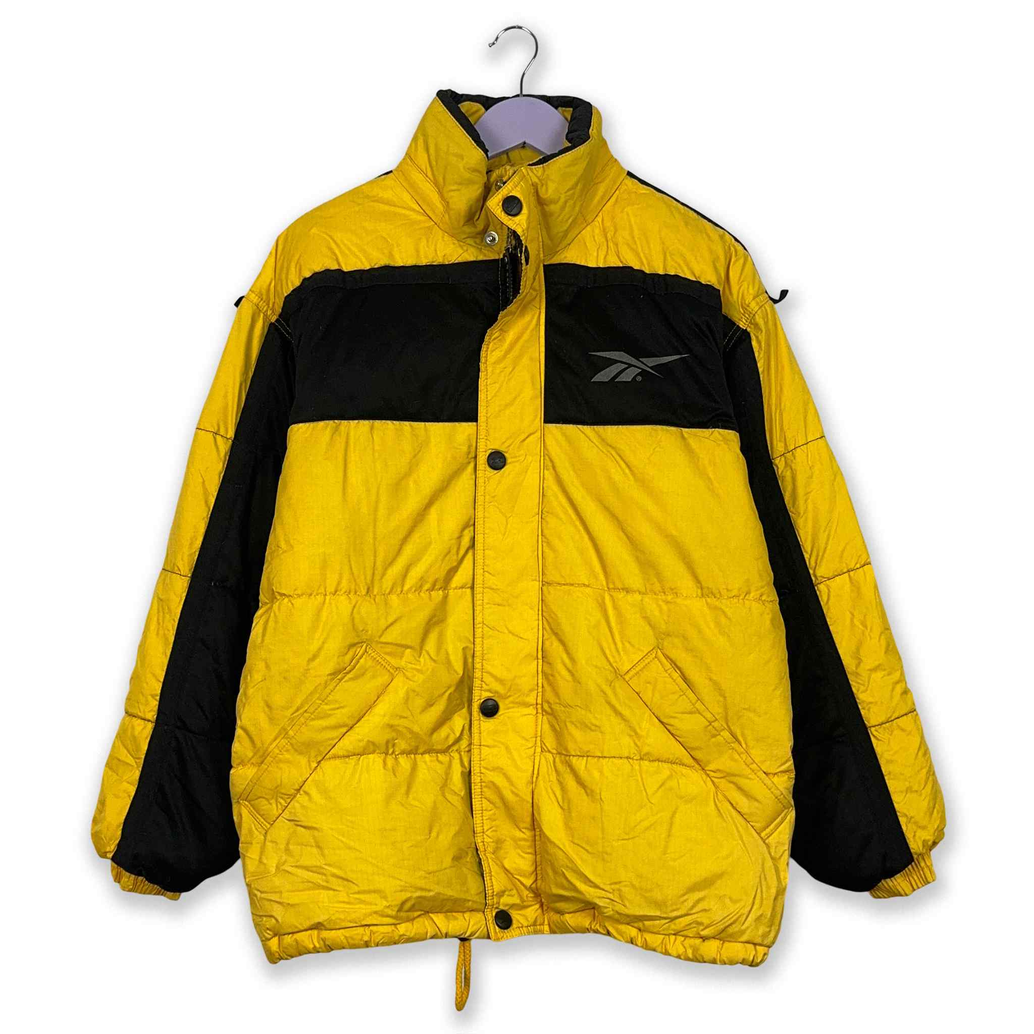 Piumino Reebok Vintage giallo e nero pesante - Taglia S/M uomo