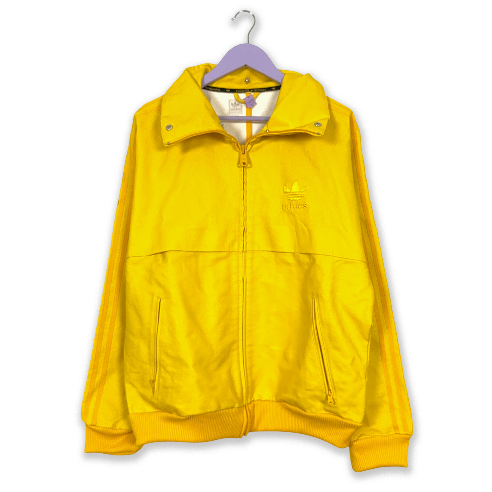 Giacca a vento Adidas Vintage gialla anni 2000 con zip - Taglia L/XL uomo