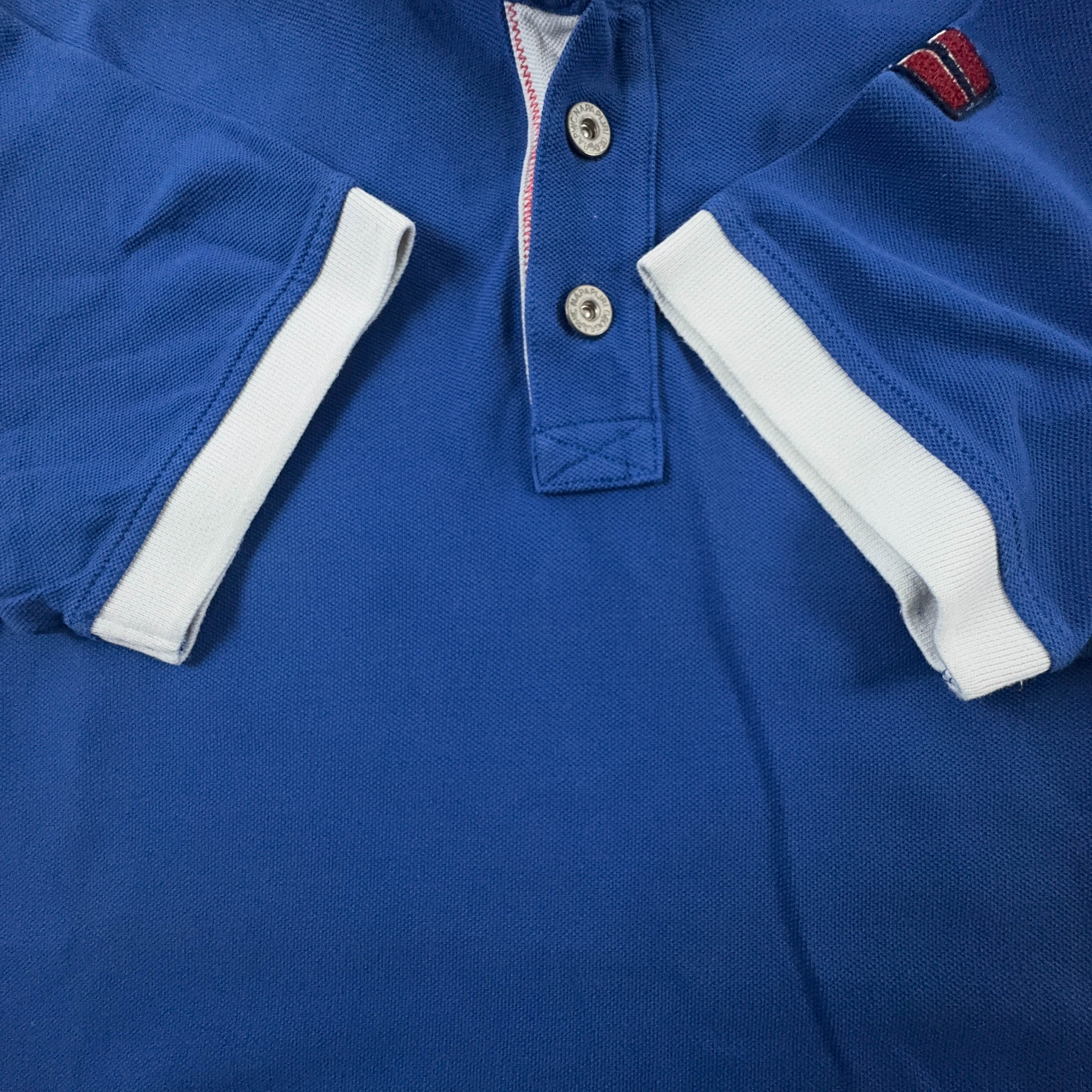 Polo Napapijri blu a tinta unita in cotone - Taglia S/M uomo