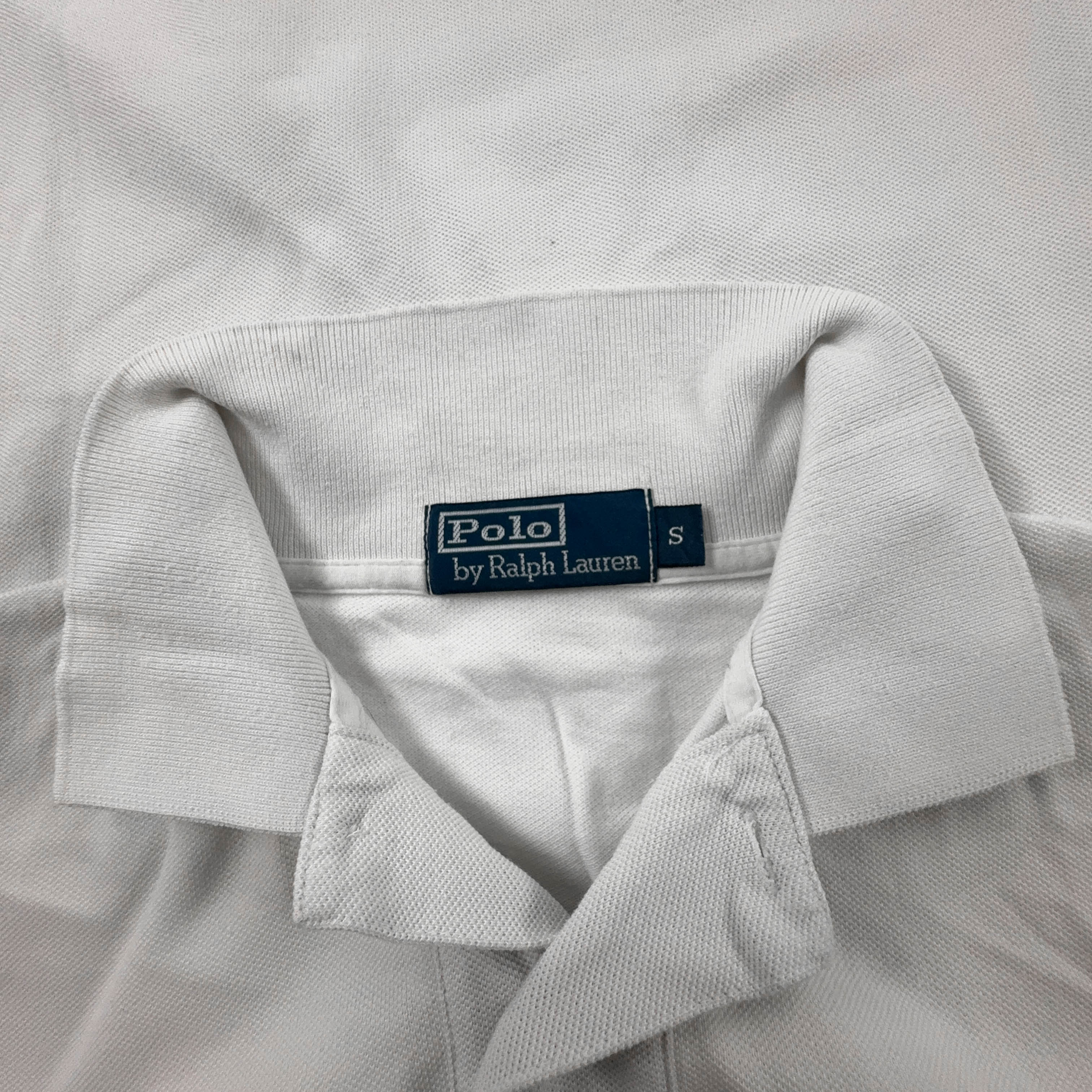 Polo Ralph Lauren bianca a tinta unita in cotone - Taglia S/M uomo