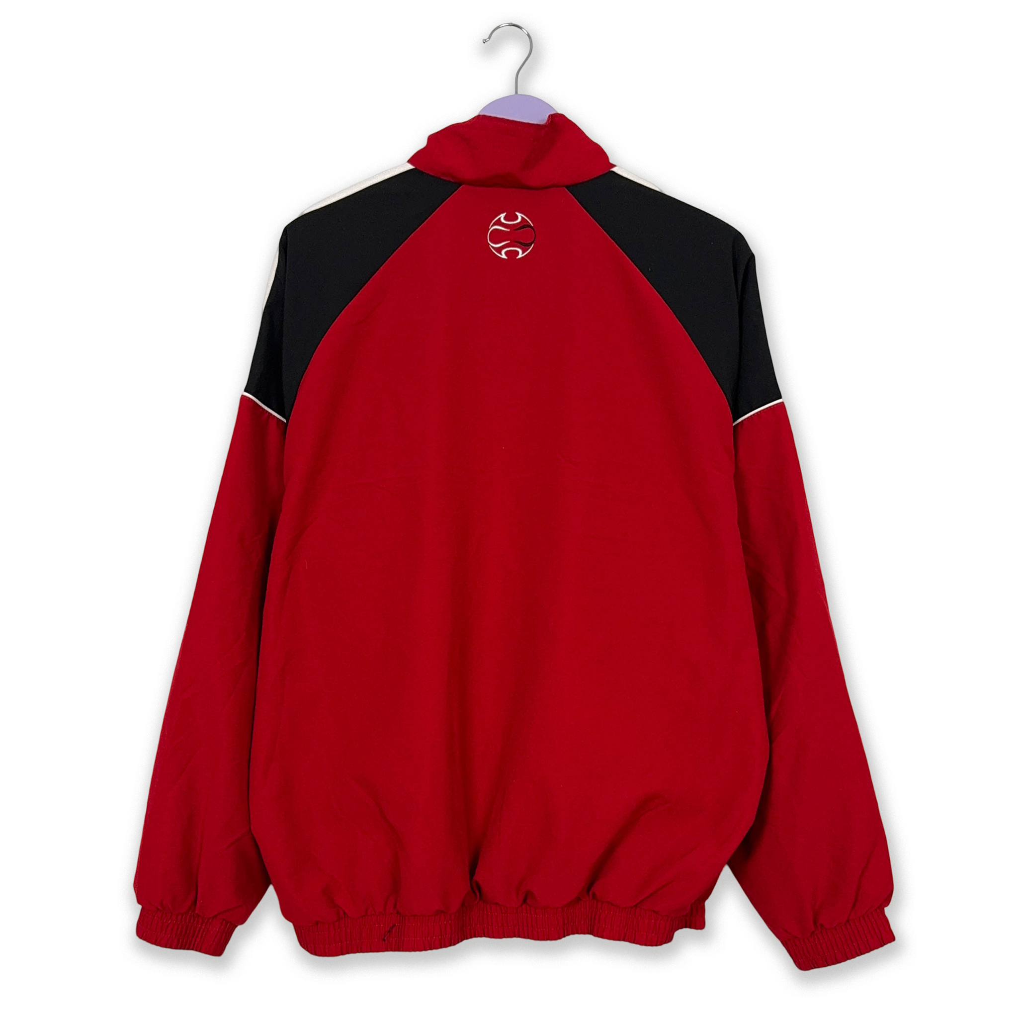 Giacca a vento Adidas Vintage rossa e nera con zip anni 2000 - Taglia D7 F186 uomo