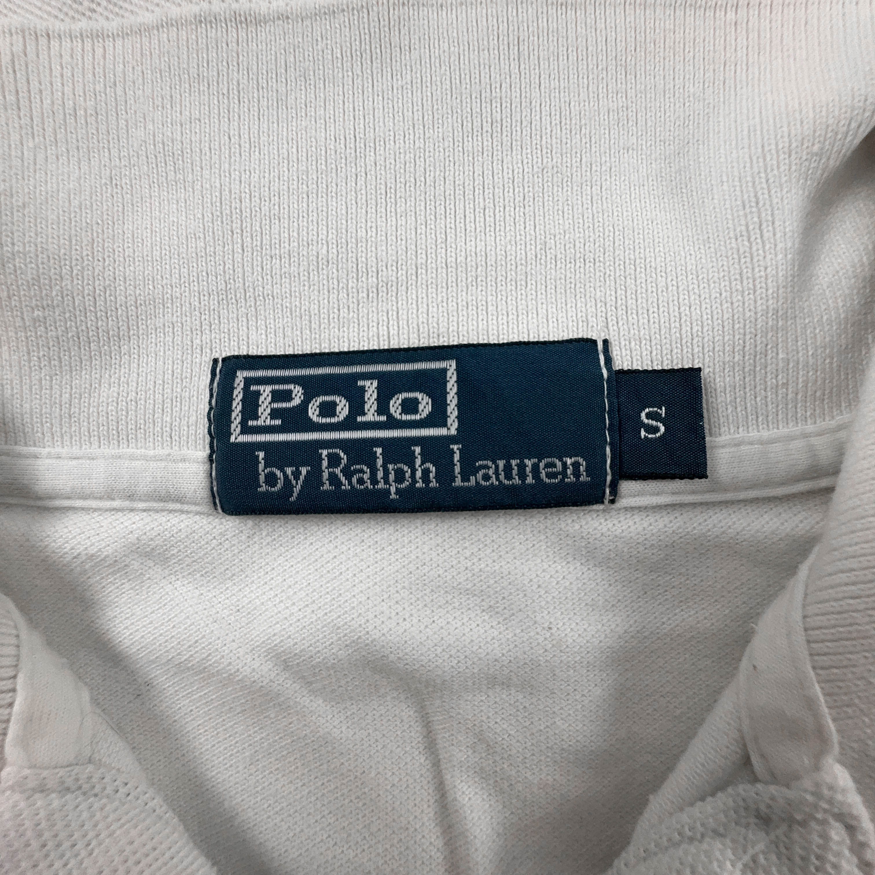Polo Ralph Lauren bianca a tinta unita in cotone - Taglia S/M uomo
