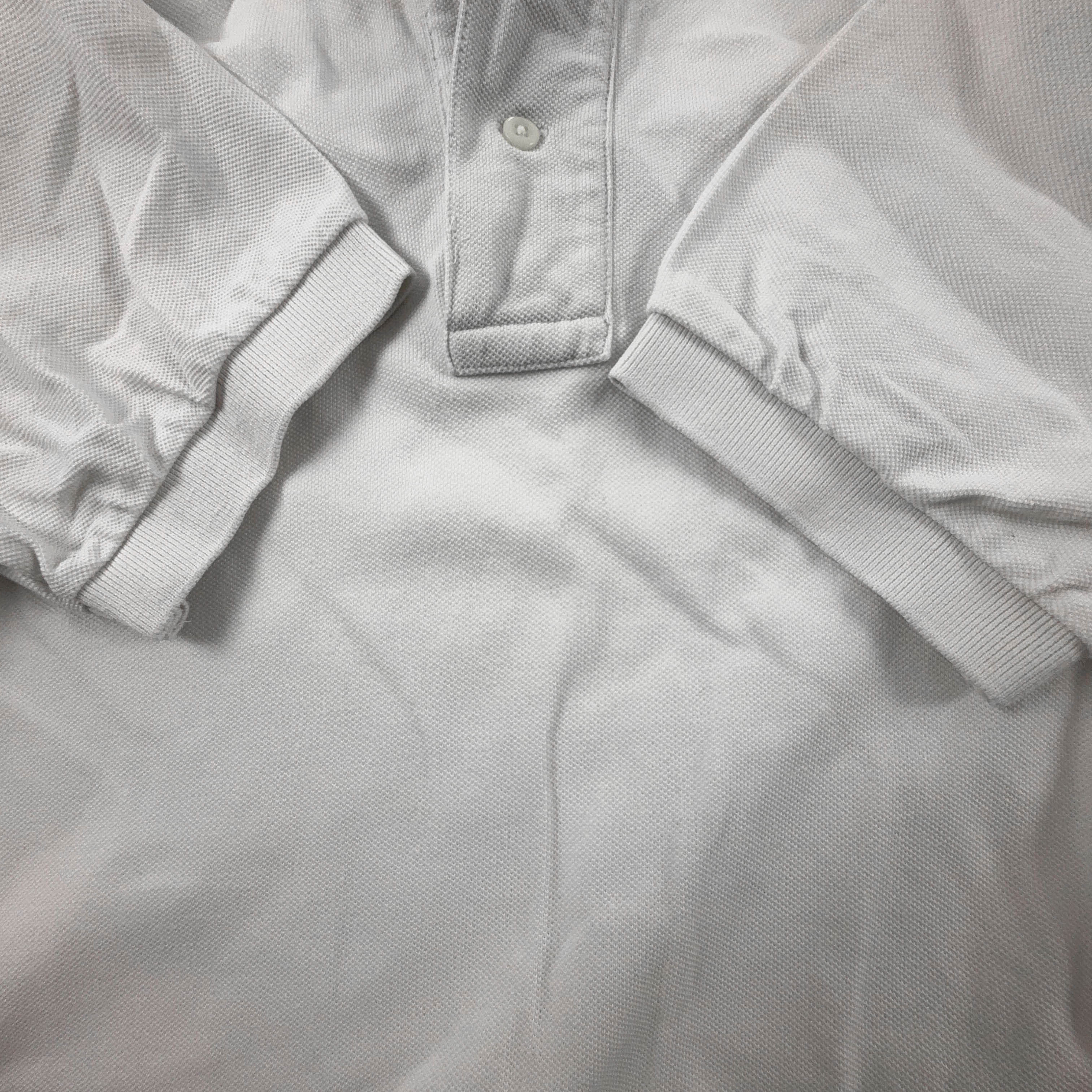 Polo Ralph Lauren bianca a tinta unita in cotone - Taglia S/M uomo