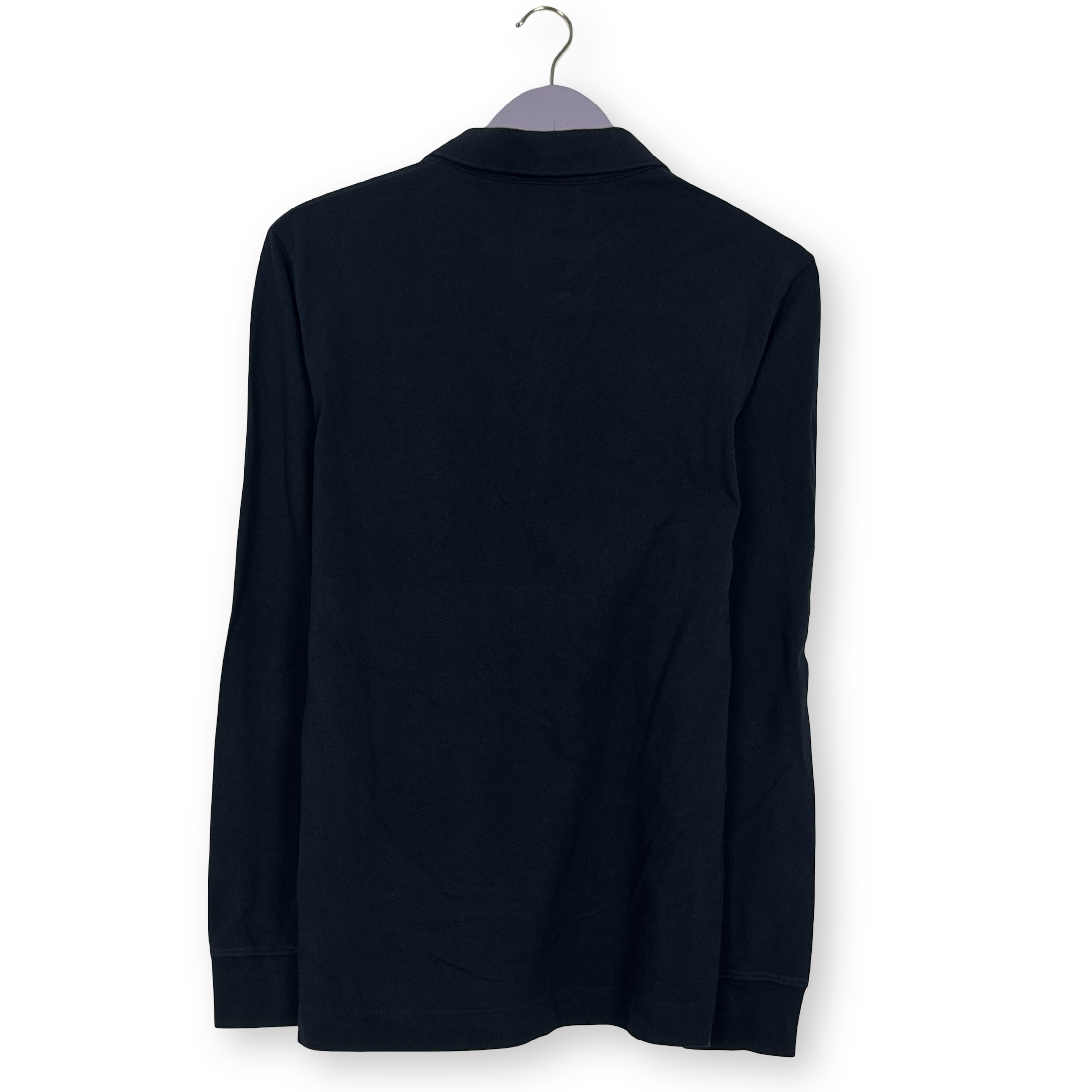 Polo Lacoste blu scura a tinta unita manica lunga regular fit - Taglia 4 M uomo