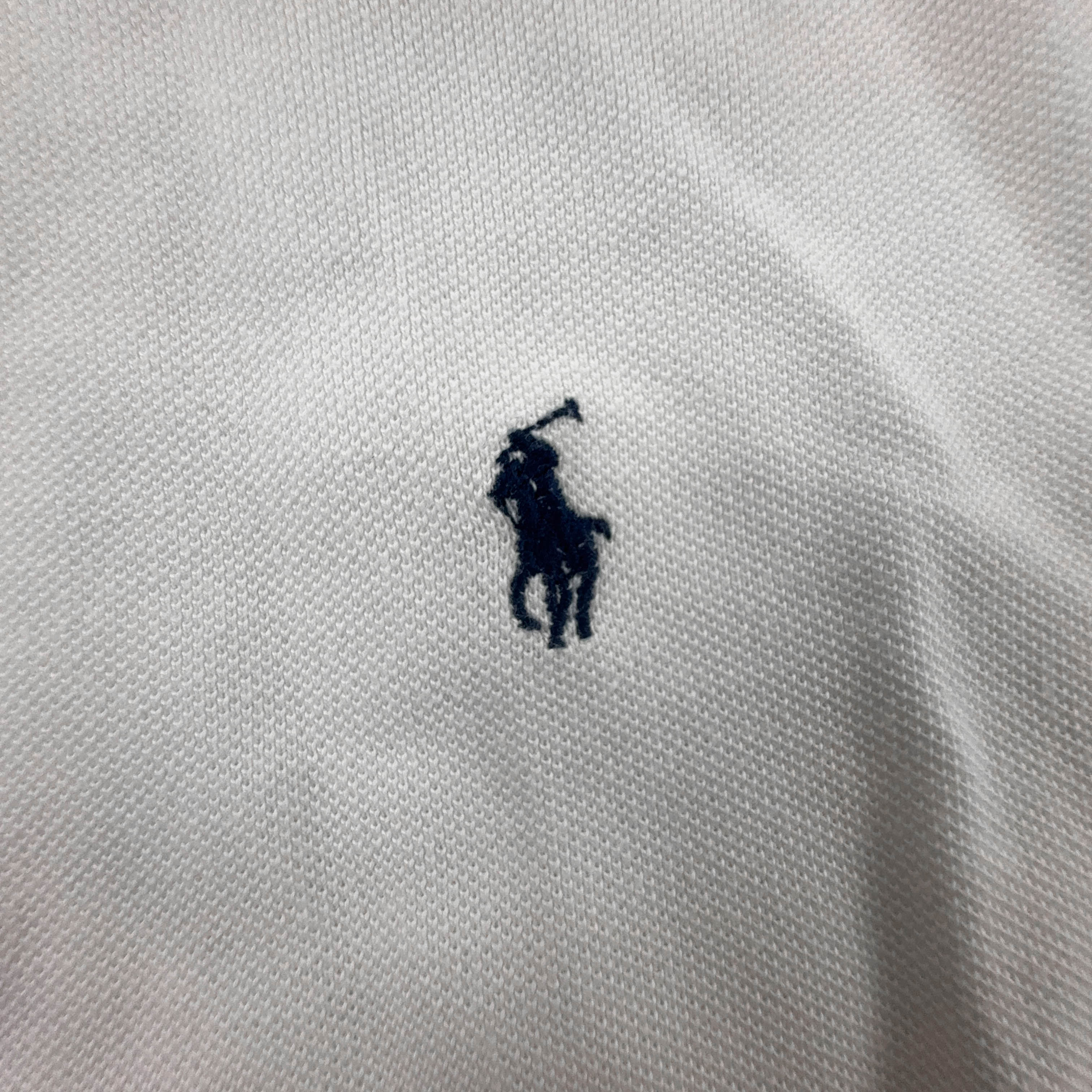 Polo Ralph Lauren bianca a tinta unita in cotone - Taglia S/M uomo