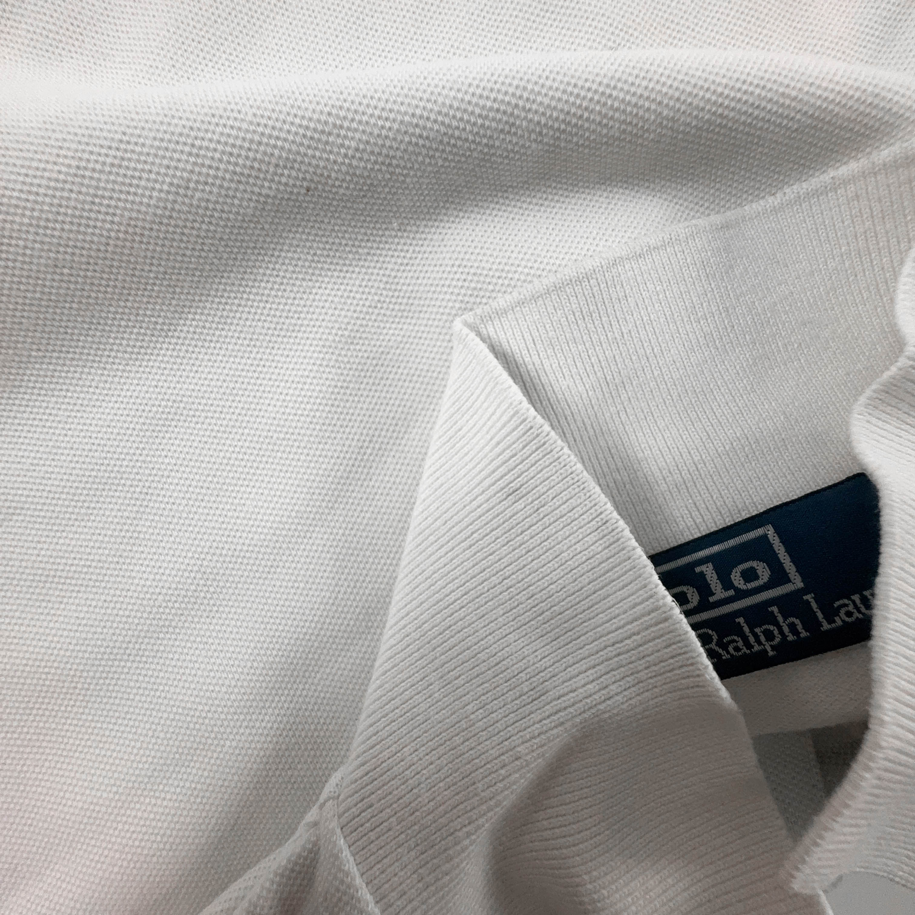 Polo Ralph Lauren bianca a tinta unita in cotone - Taglia S/M uomo