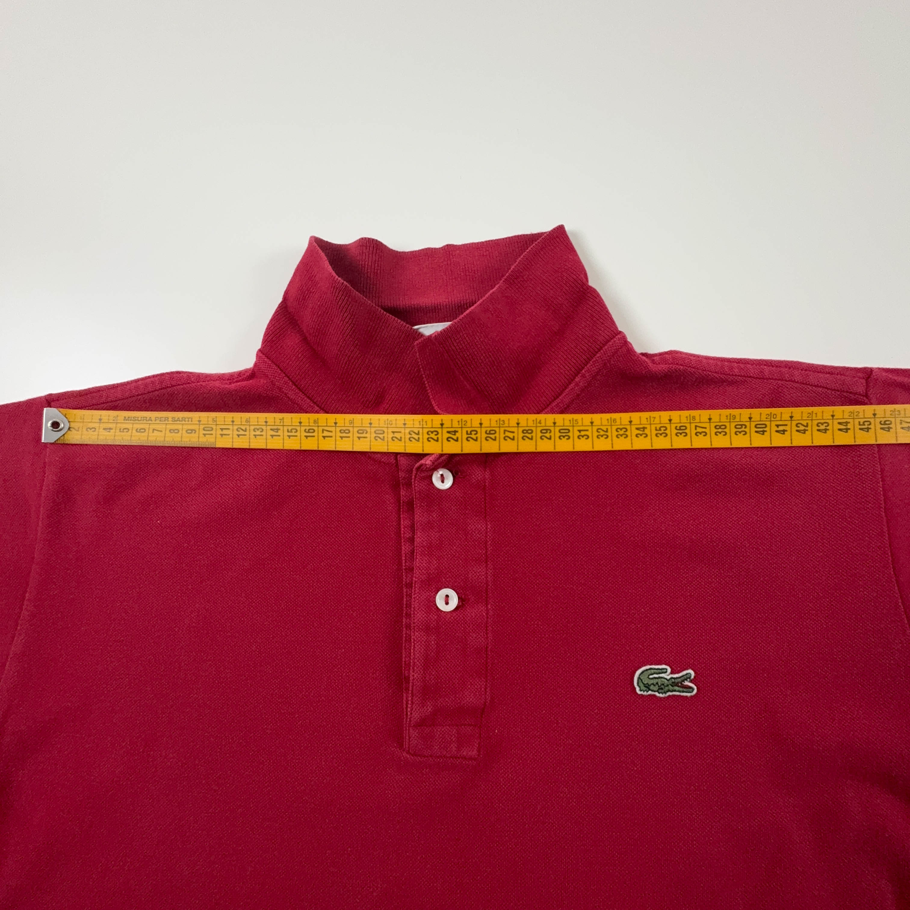 Polo Lacoste rossa a tinta unita - Taglia 5 uomo