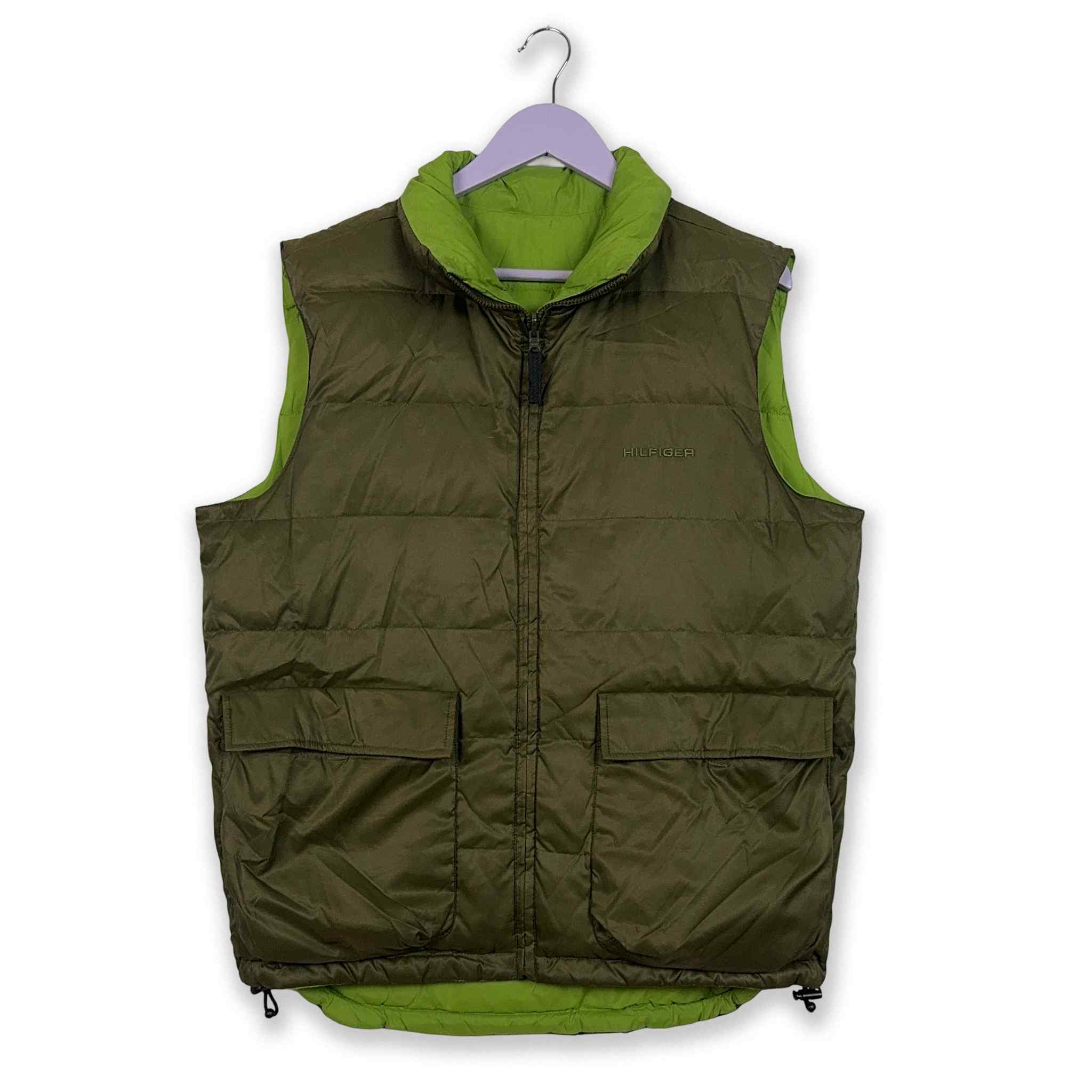 Piumino smanicato Tommy Hilfiger Double Face verde chiaro e scuro - Taglia M uomo