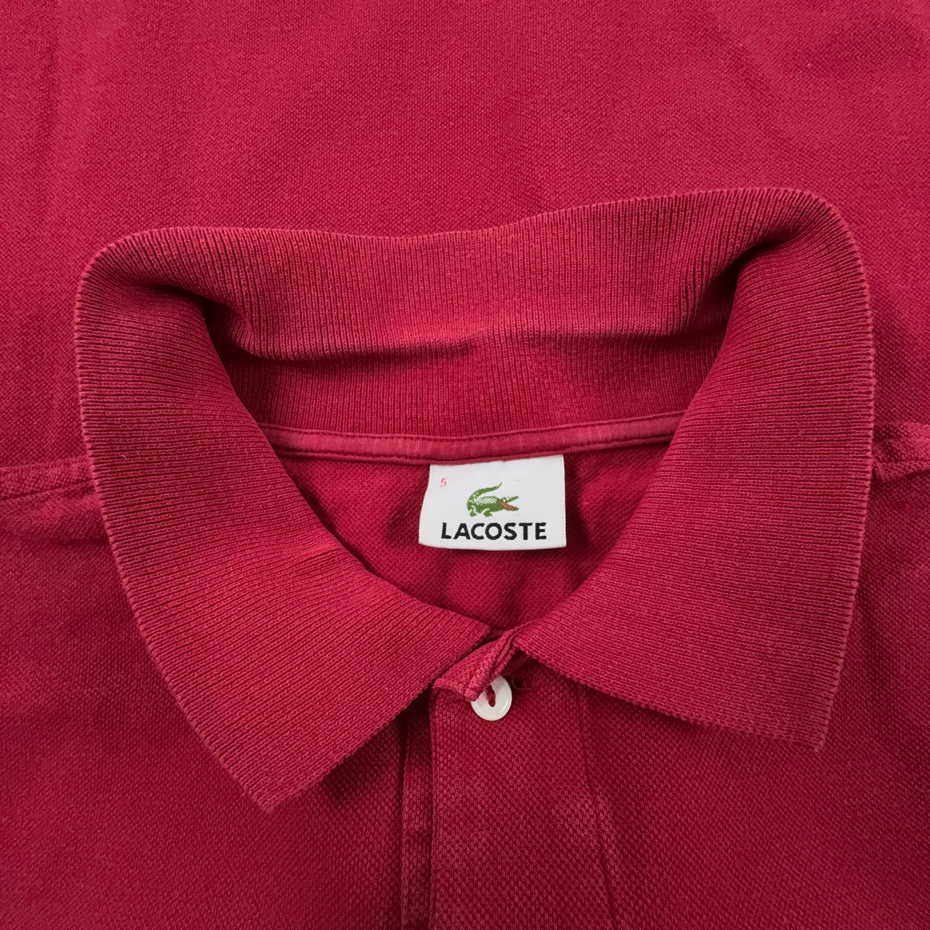 Polo Lacoste rossa a tinta unita - Taglia 5 uomo