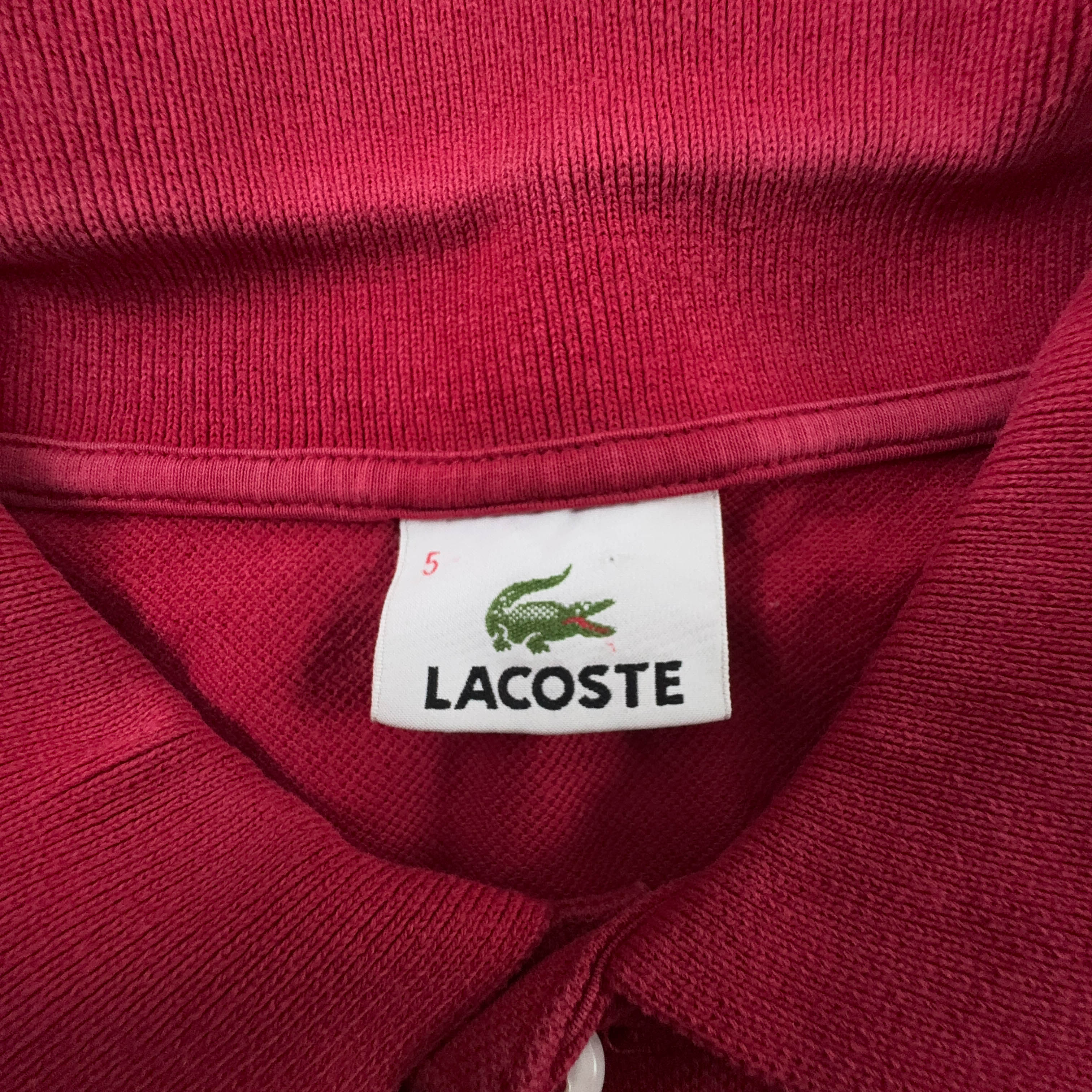 Polo Lacoste rossa a tinta unita - Taglia 5 uomo