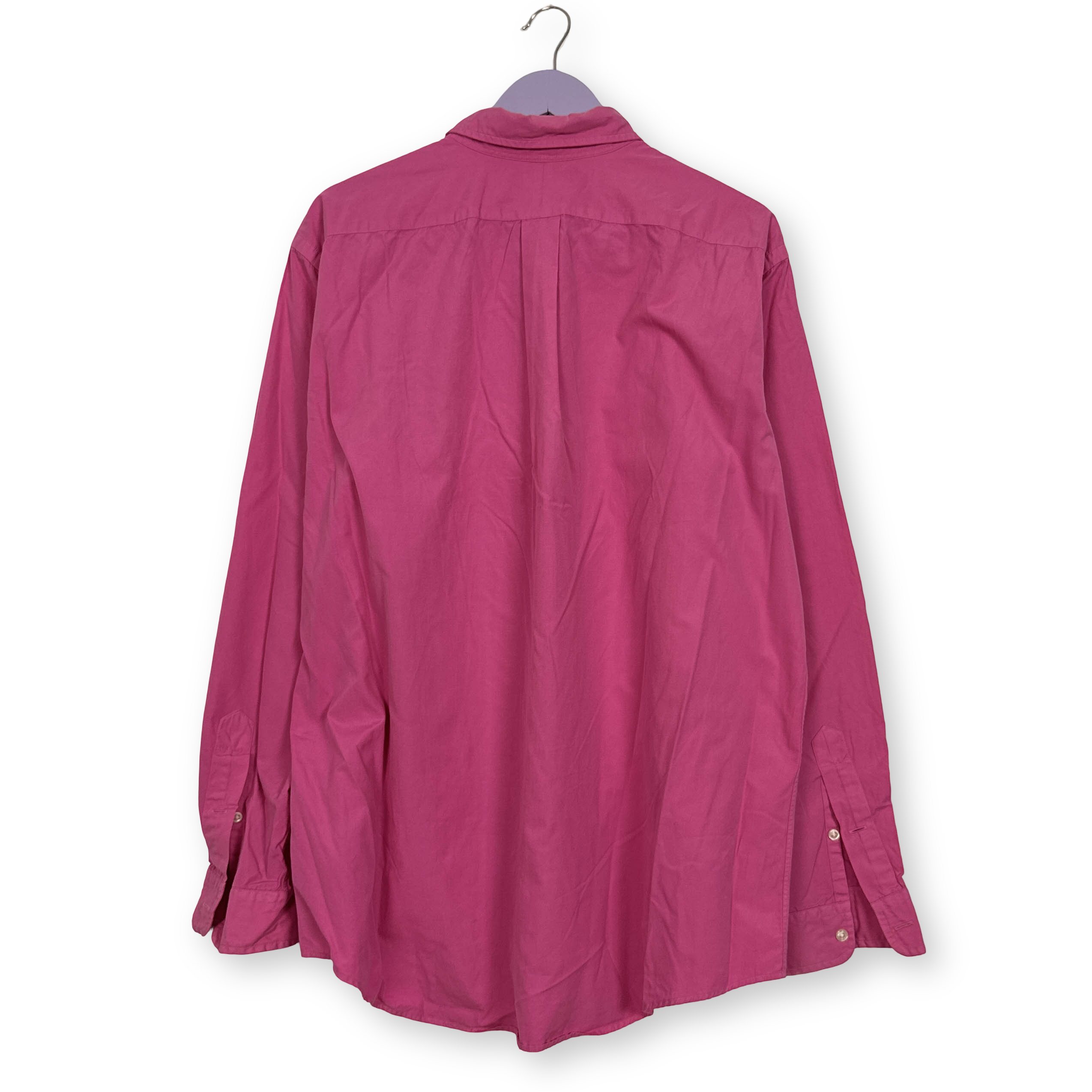 Camicia Ralph Lauren rosa a tinta unita in cotone - Taglia XL uomo