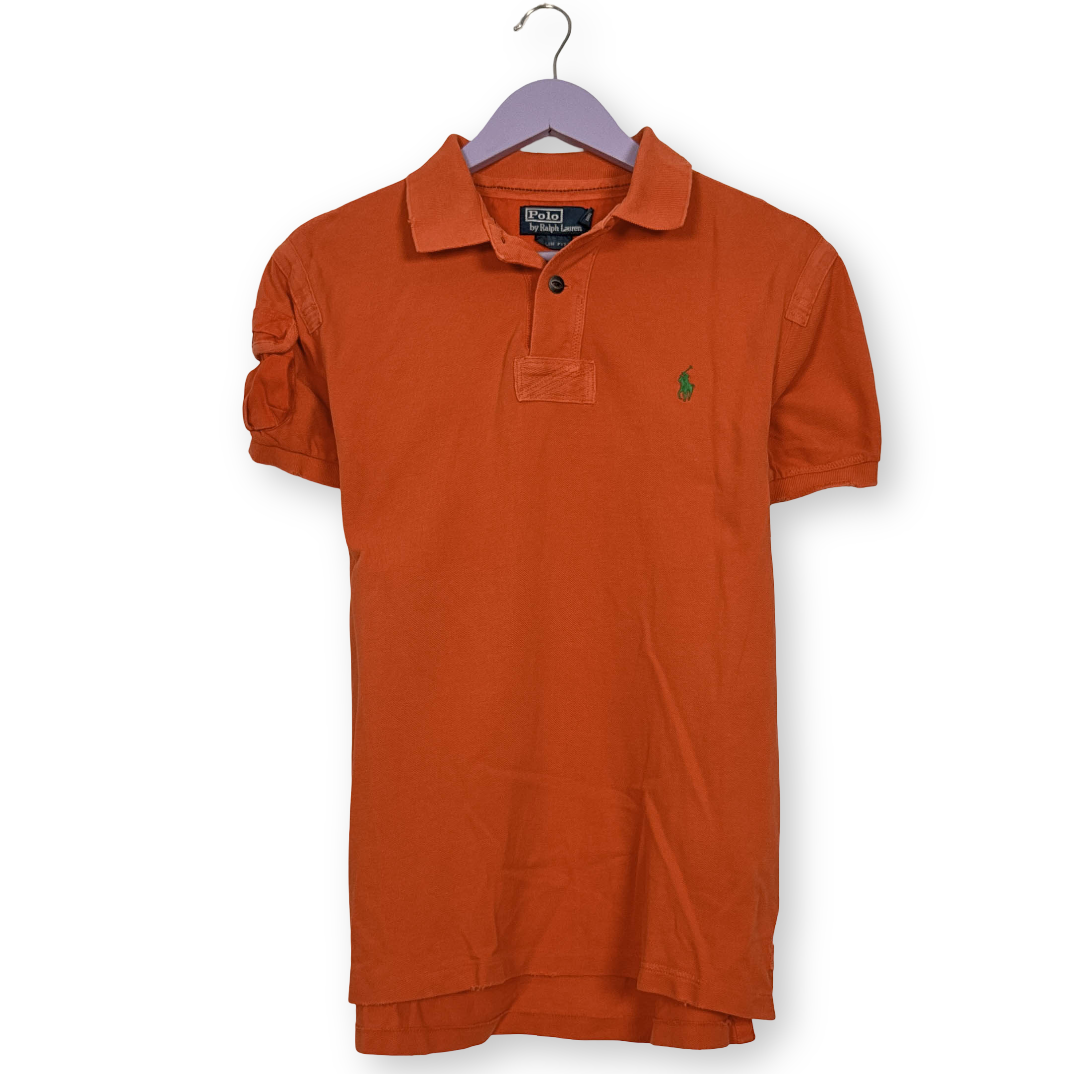Polo Ralph Lauren arancione a tinta unita in cotone slim fit - Taglia S/M uomo