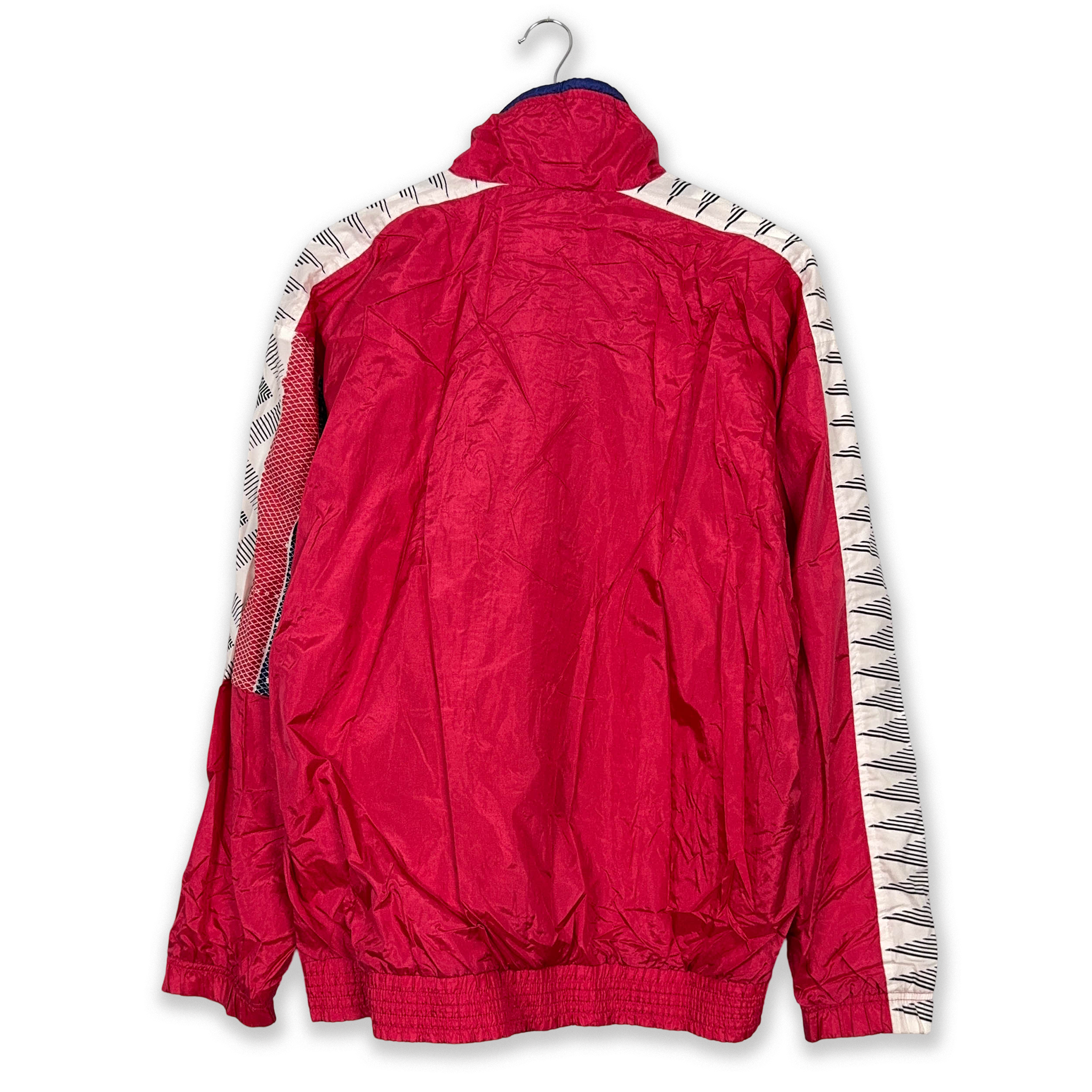 Giacca a vento Sergio Tacchini Vintage rossa e blu con zip anni 90 - Taglia 52 uomo