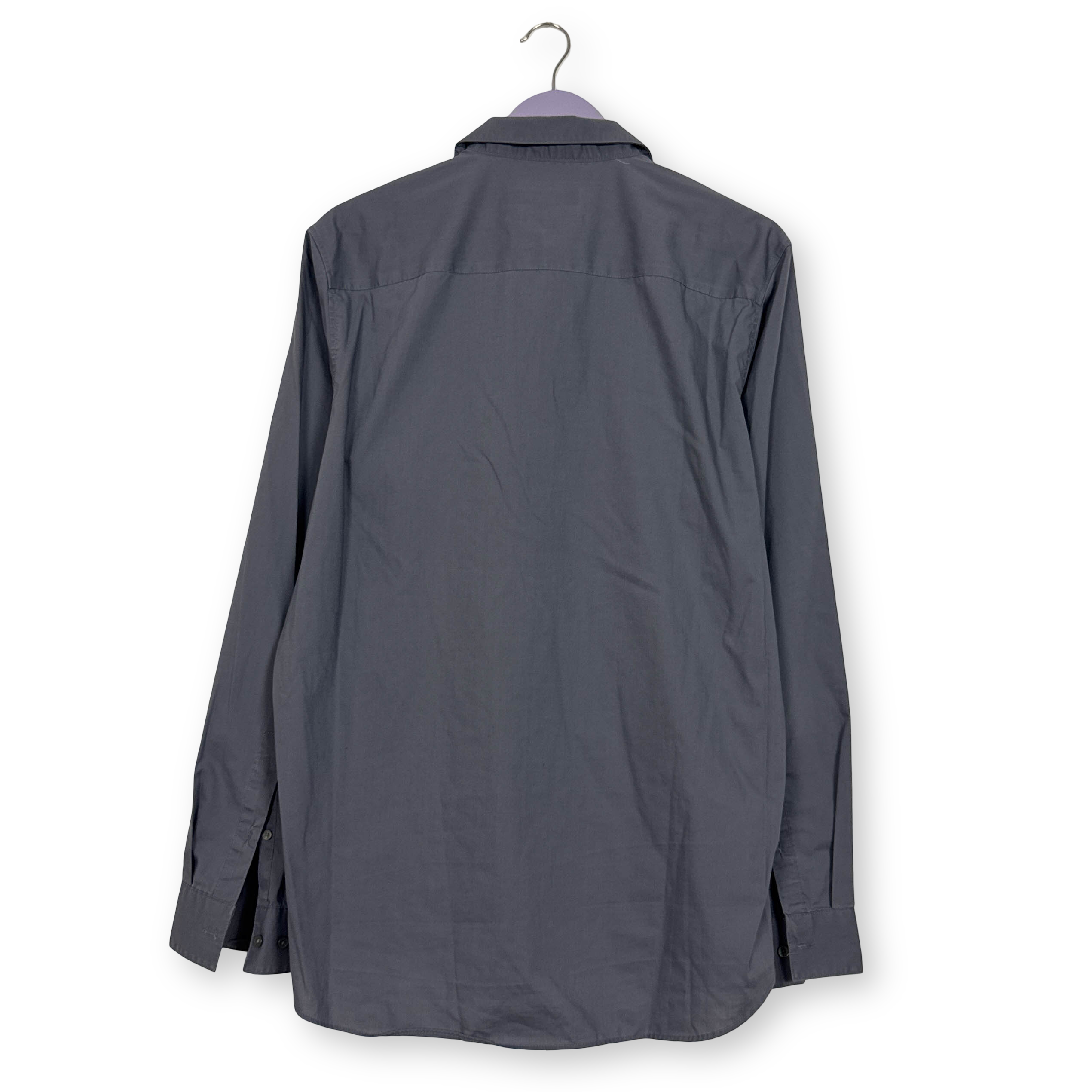 Camicia Calvin Klein azzurra a tinta unita in cotone - Taglia L uomo