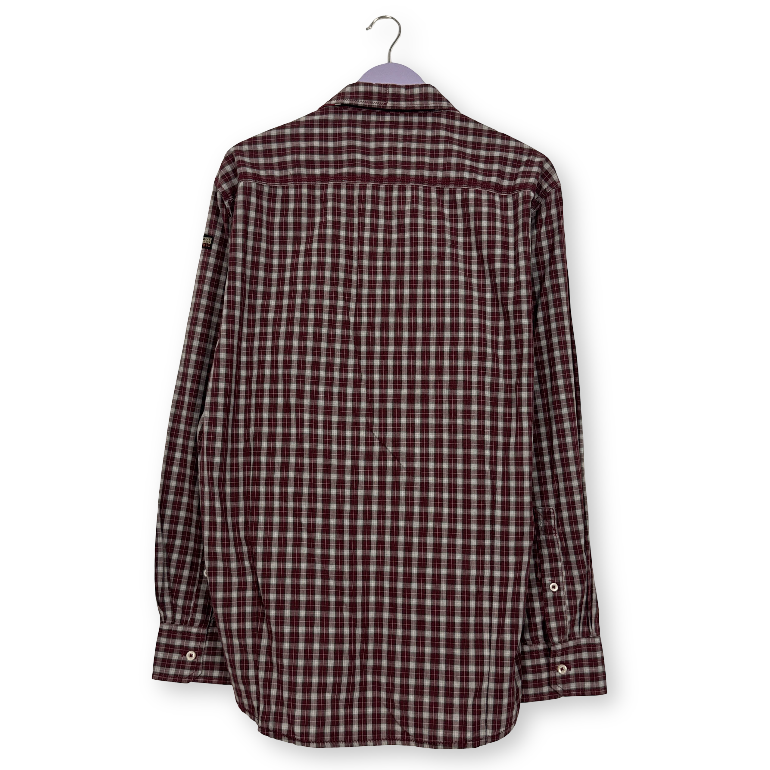 Camicia Napapijri rossa e grigia a quadretti in cotone - Taglia XL/XXL uomo