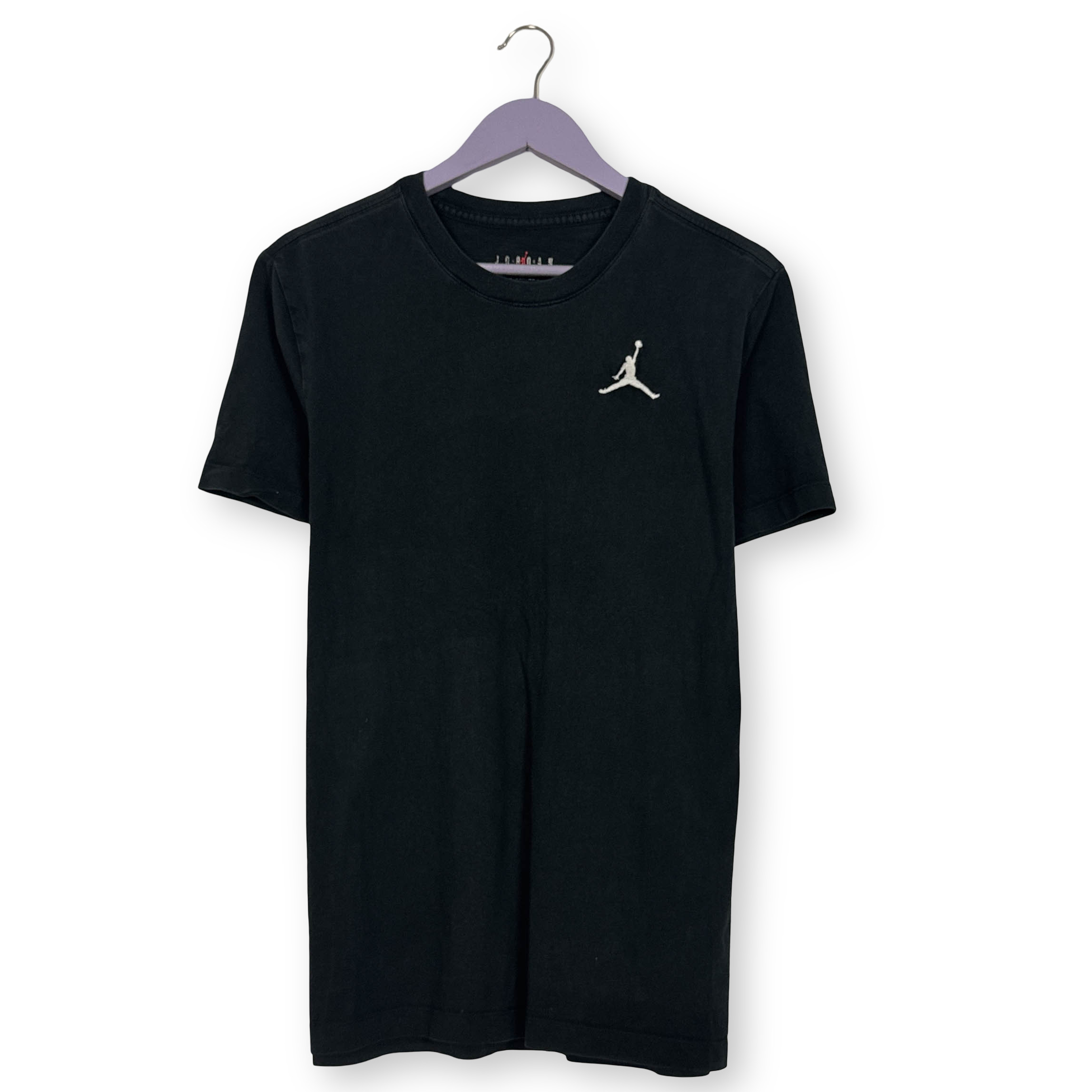 T Shirt Air Jordan nera a girocollo con logo ricamato - Taglia M/L uomo