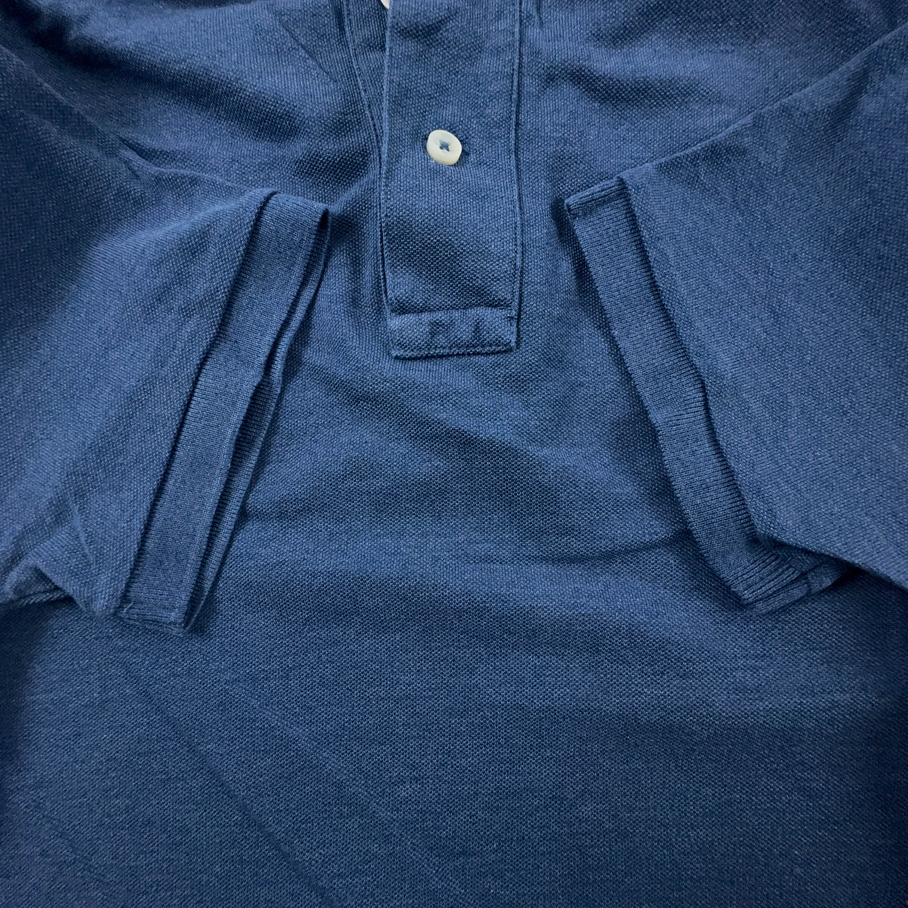 Polo Ralph Lauren blu a tinta unita custom fit - Taglia S uomo