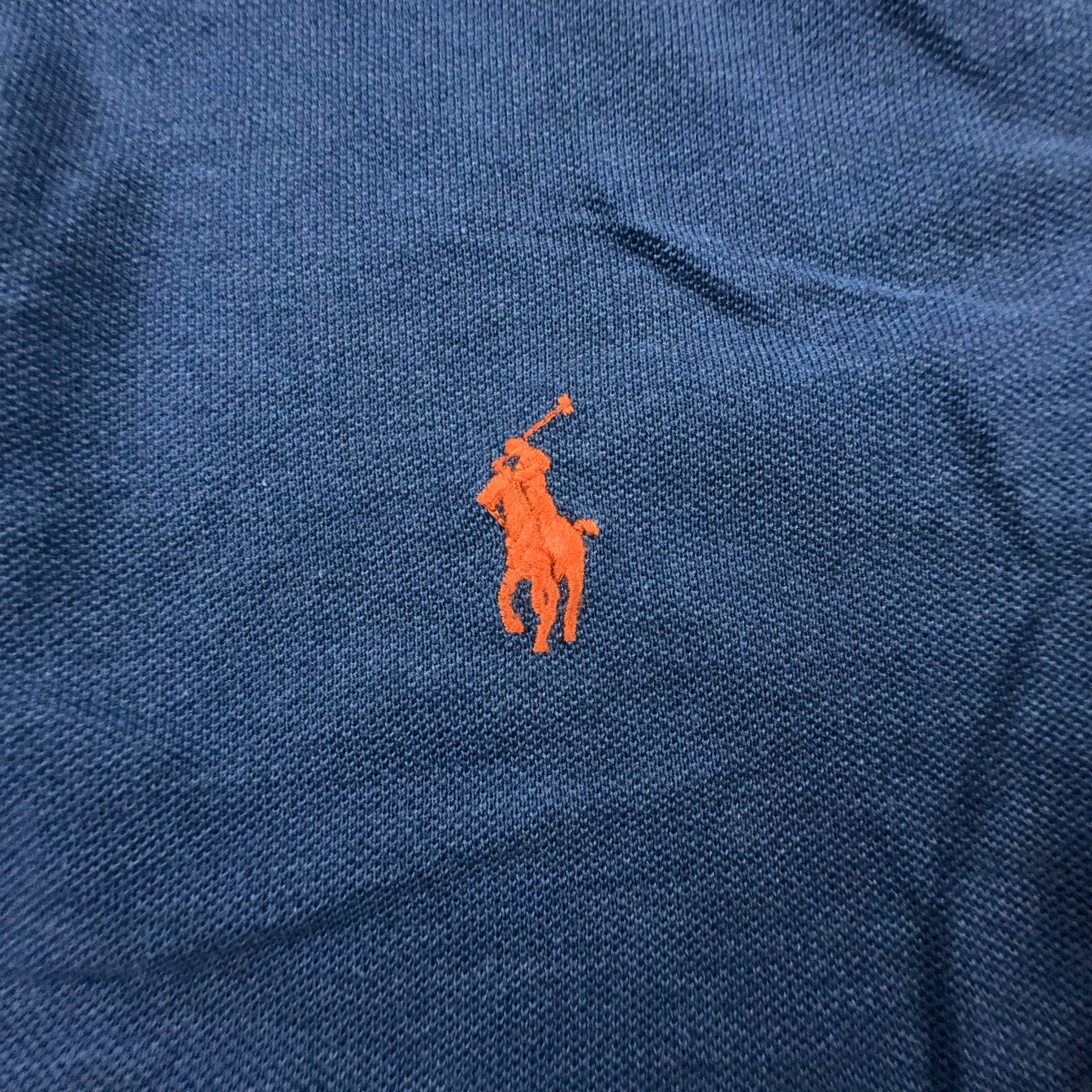 Polo Ralph Lauren blu a tinta unita custom fit - Taglia S uomo