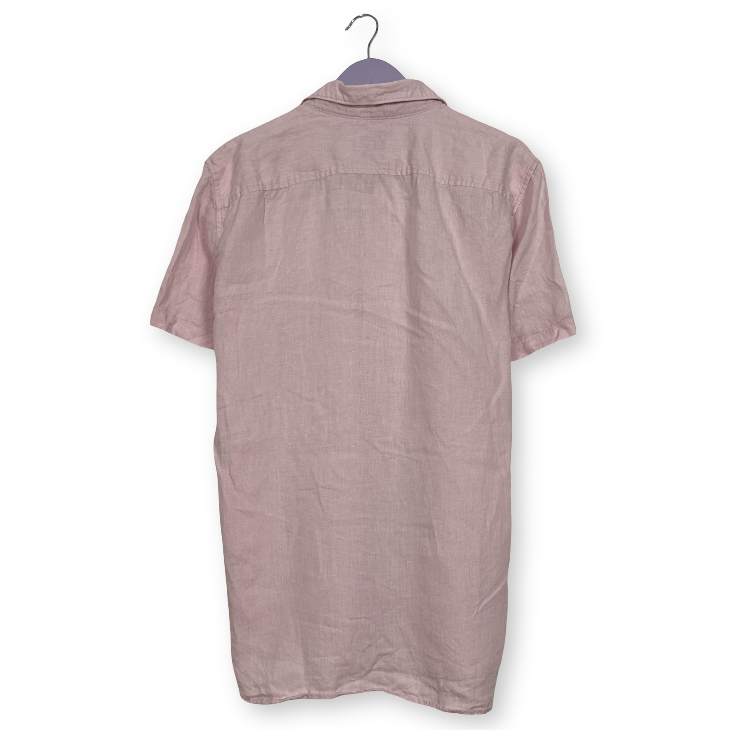 Camicia Timberland rosa a tinta unita in lino - Taglia L/XL uomo