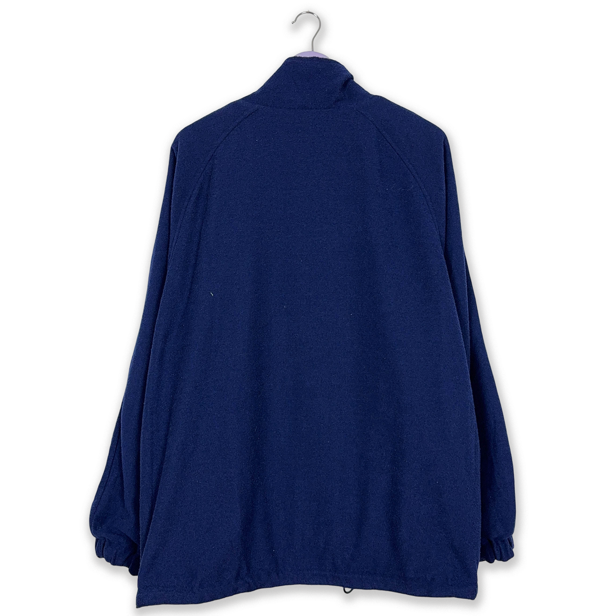 Giacca a vento Double Face Vintage blu a fantasia con zip anni 80 90 - Taglia 50 52 uomo