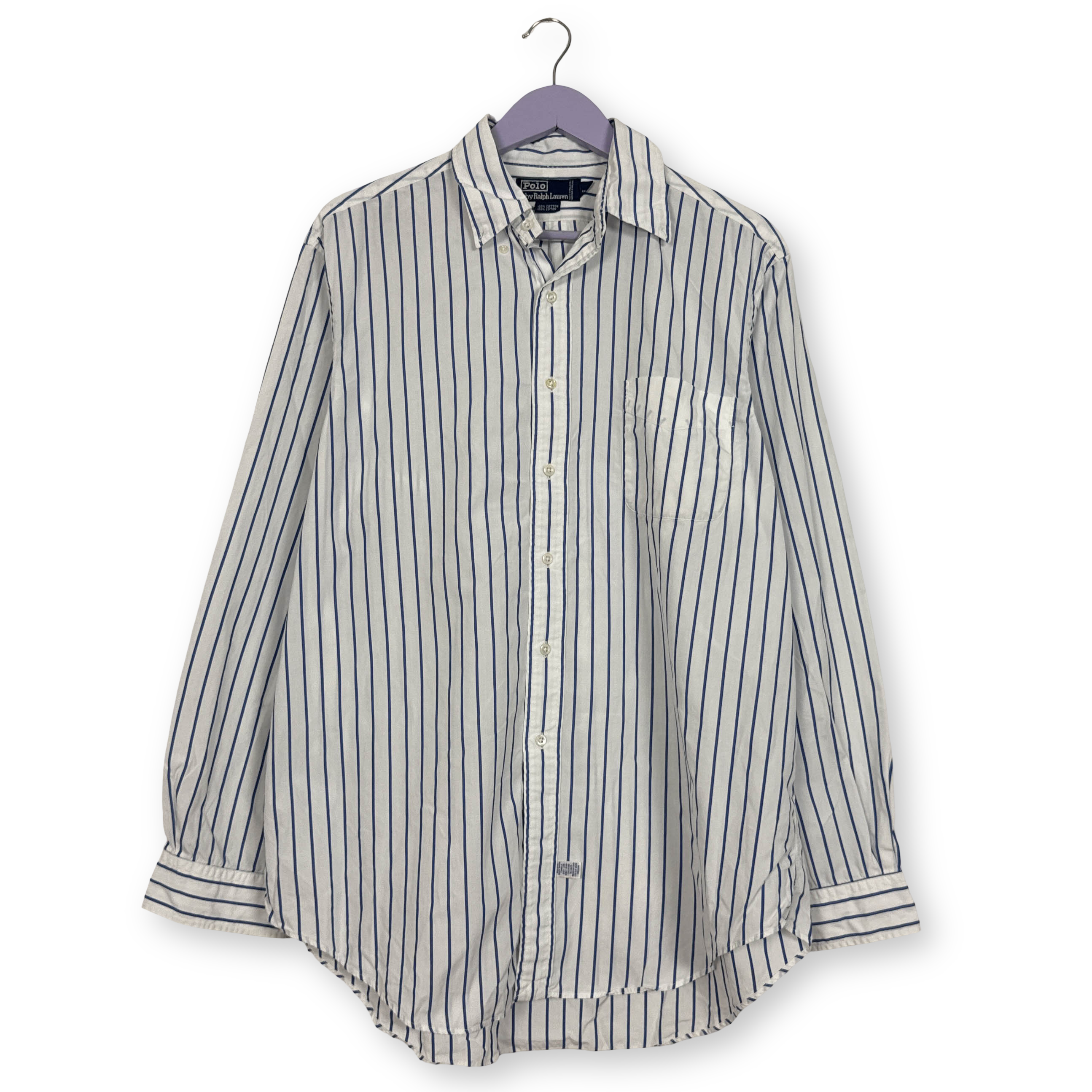 Camicia Ralph Lauren blu e bianca a righe - Taglia 17 uomo