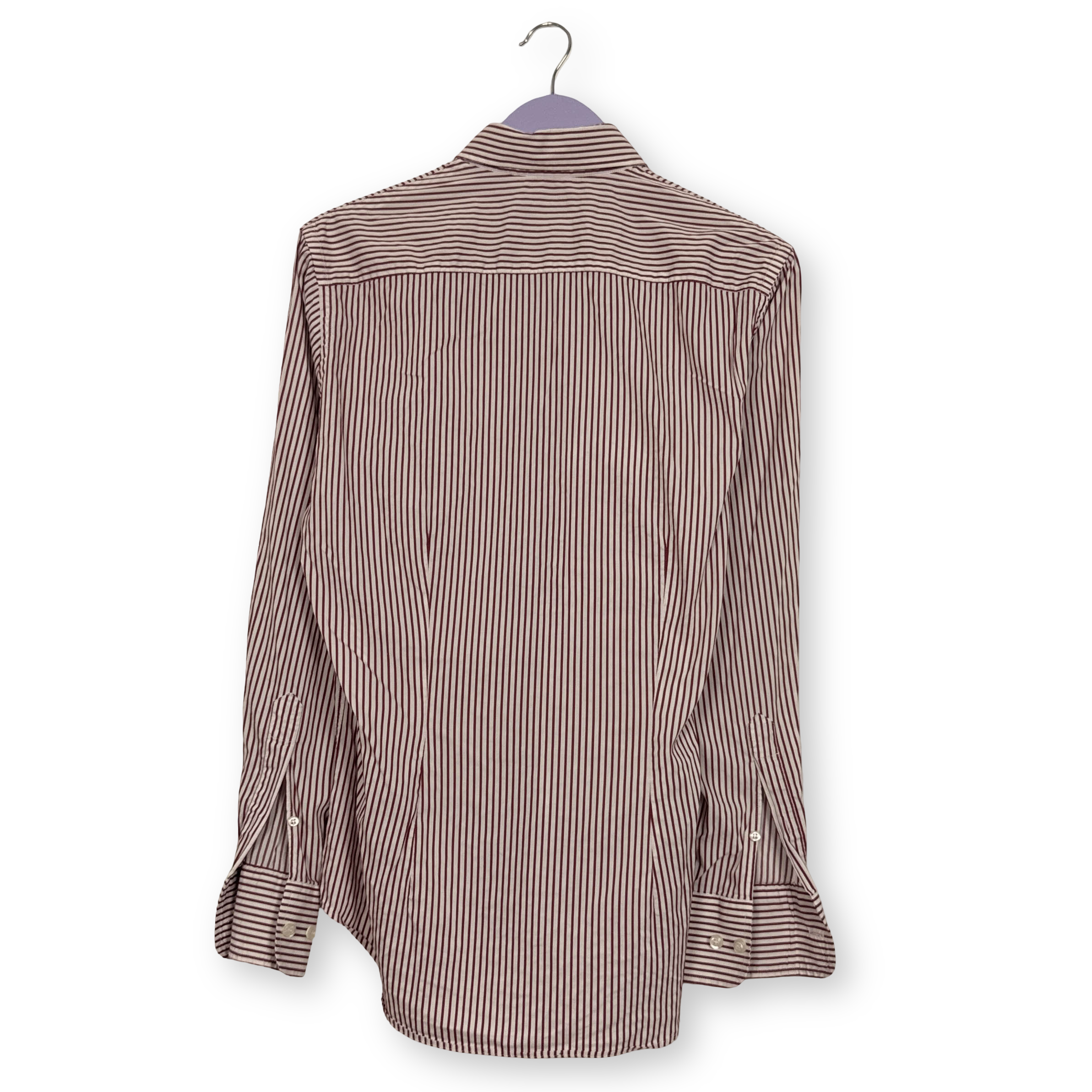 Camicia Fred Perry rossa e bianca a righe 73% cotone slim fit - Taglia S uomo