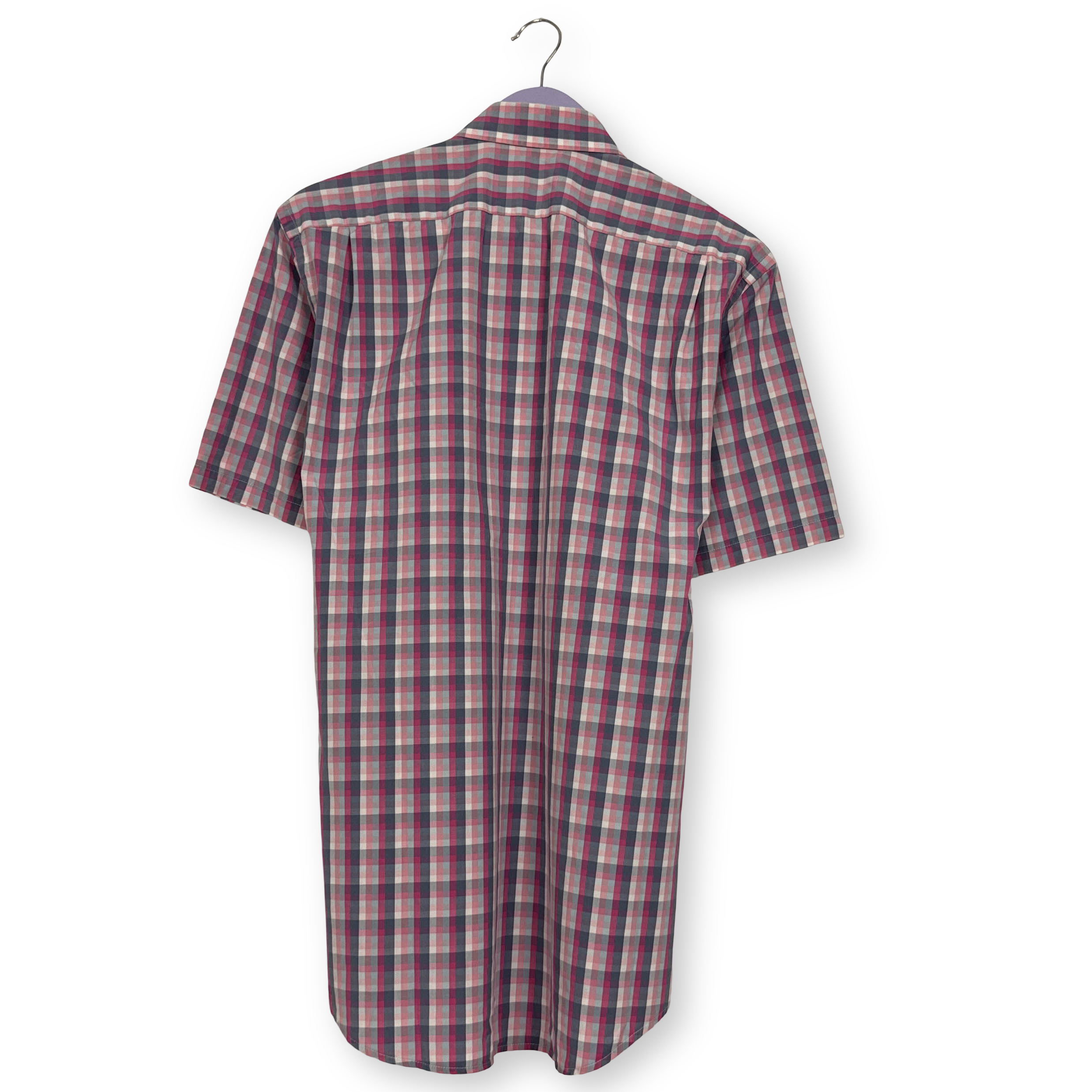 Camicia Lacoste viola e blu a quadretti in cotone - Taglia 40 uomo