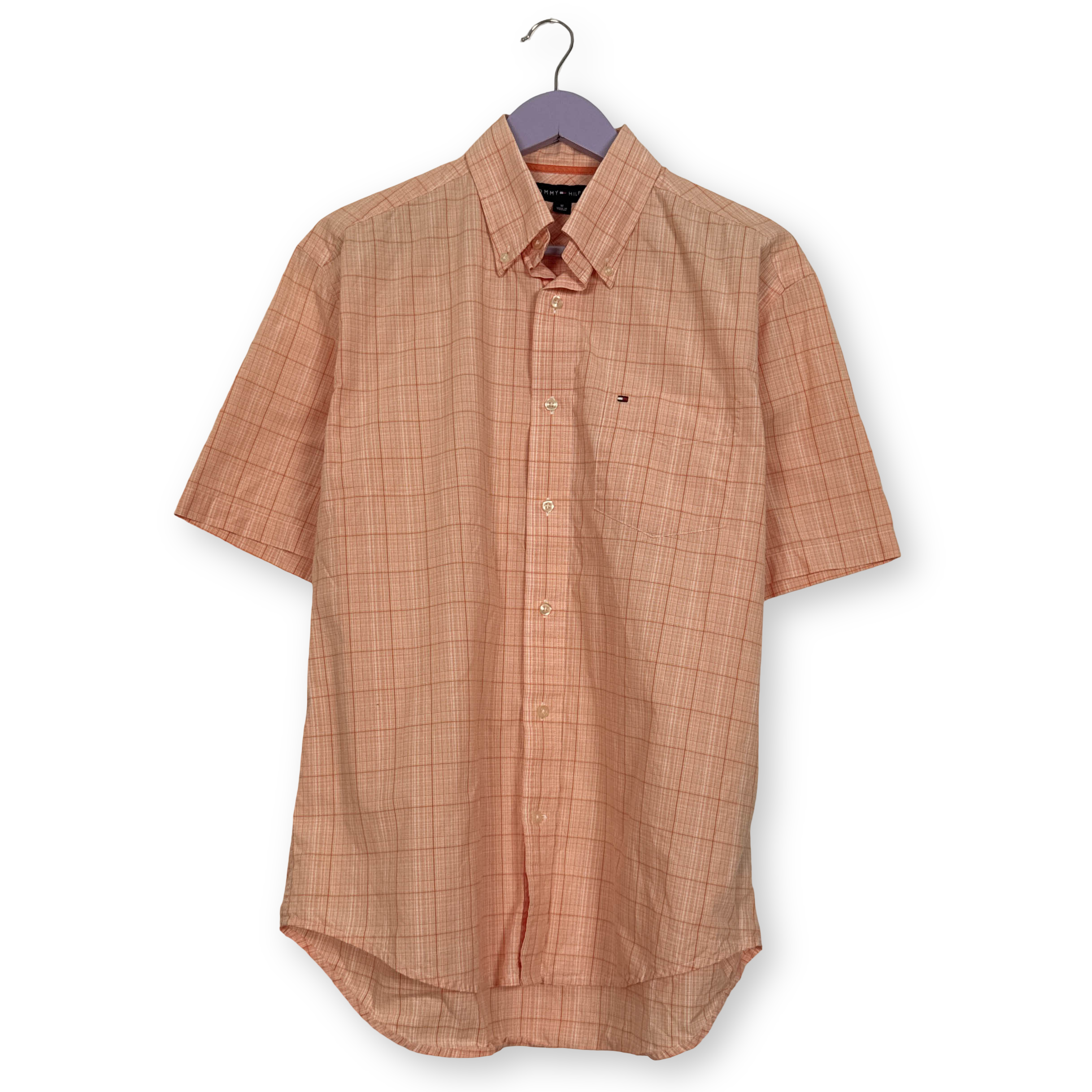 Camicia Tommy Hilfiger arancione a quadri - Taglia M uomo