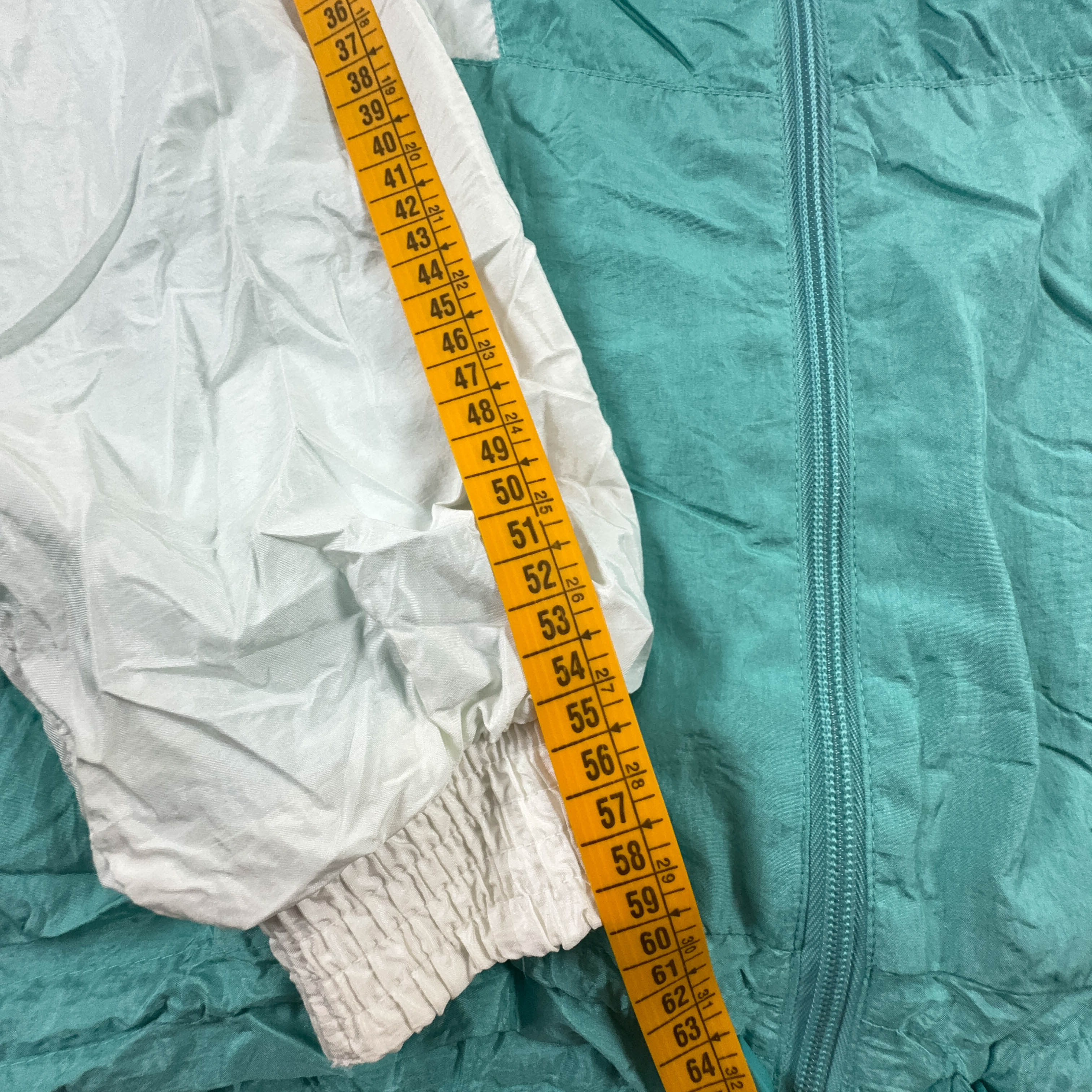 Giacca a vento Adidas Vintage verde e bianca con zip anni 90 - Taglia M uomo