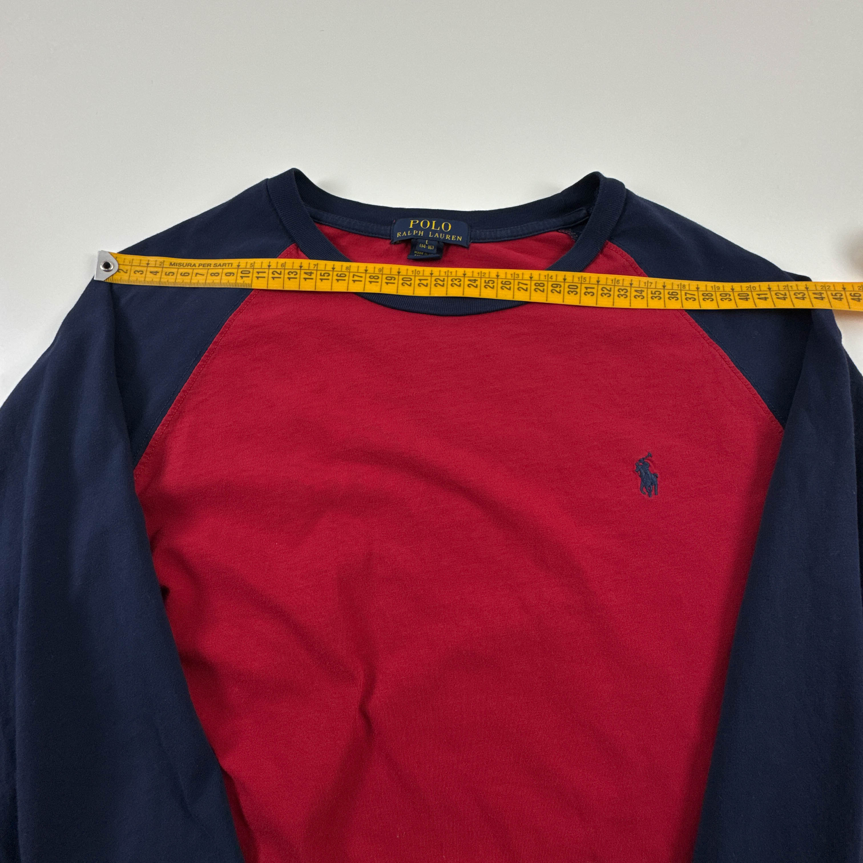 T Shirt Ralph Lauren rossa e blu a girocollo - Taglia XS/S uomo