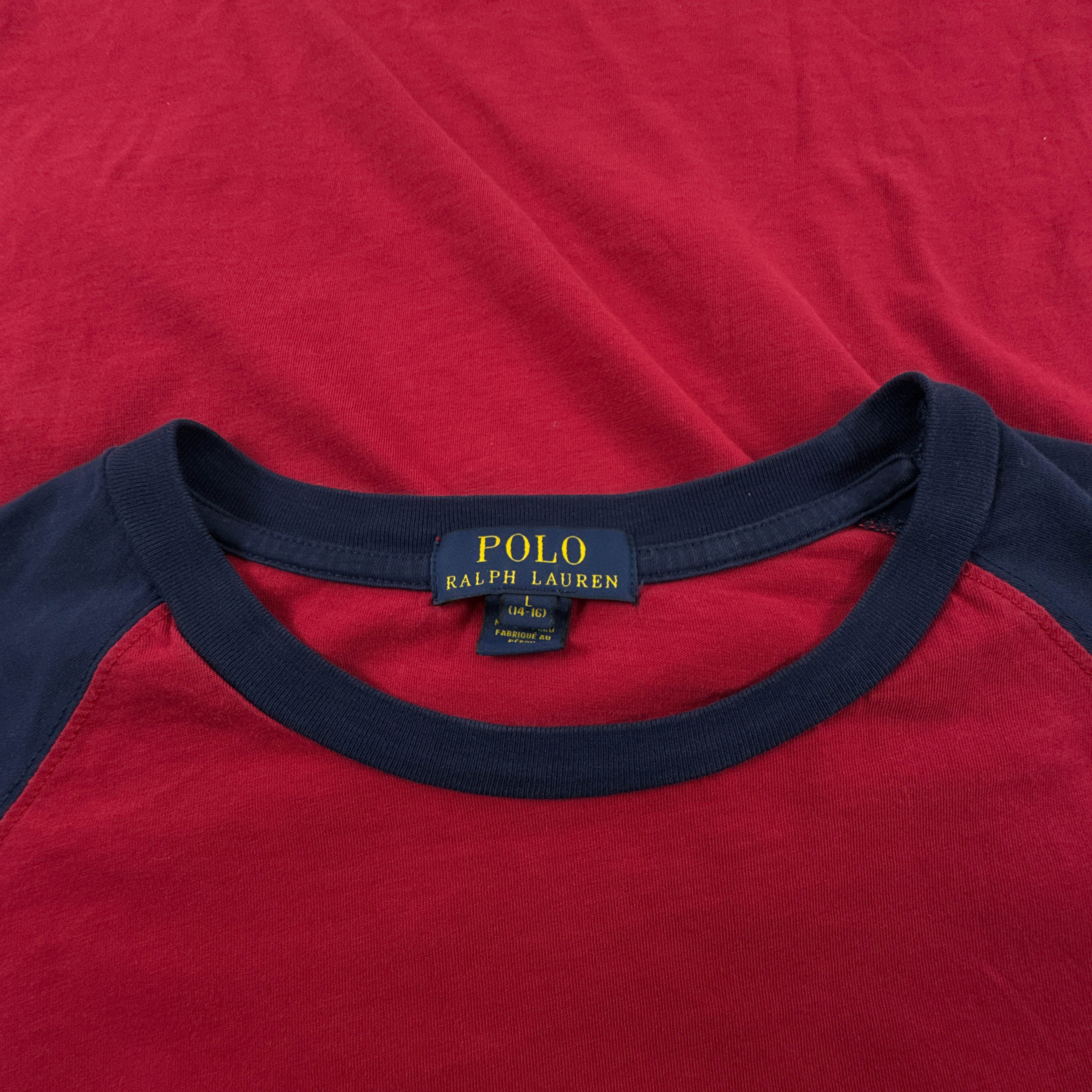 T Shirt Ralph Lauren rossa e blu a girocollo - Taglia XS/S uomo