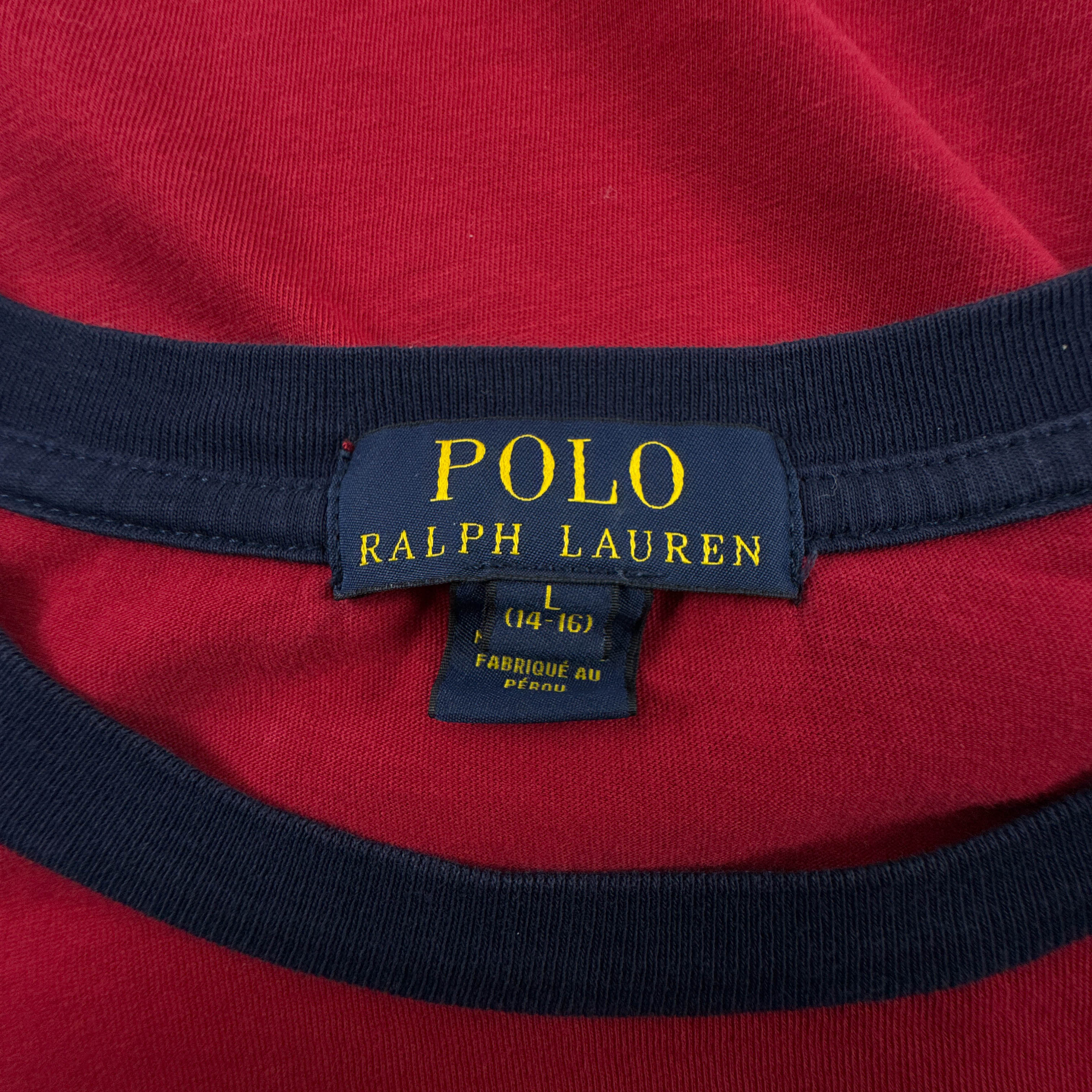 T Shirt Ralph Lauren rossa e blu a girocollo - Taglia XS/S uomo