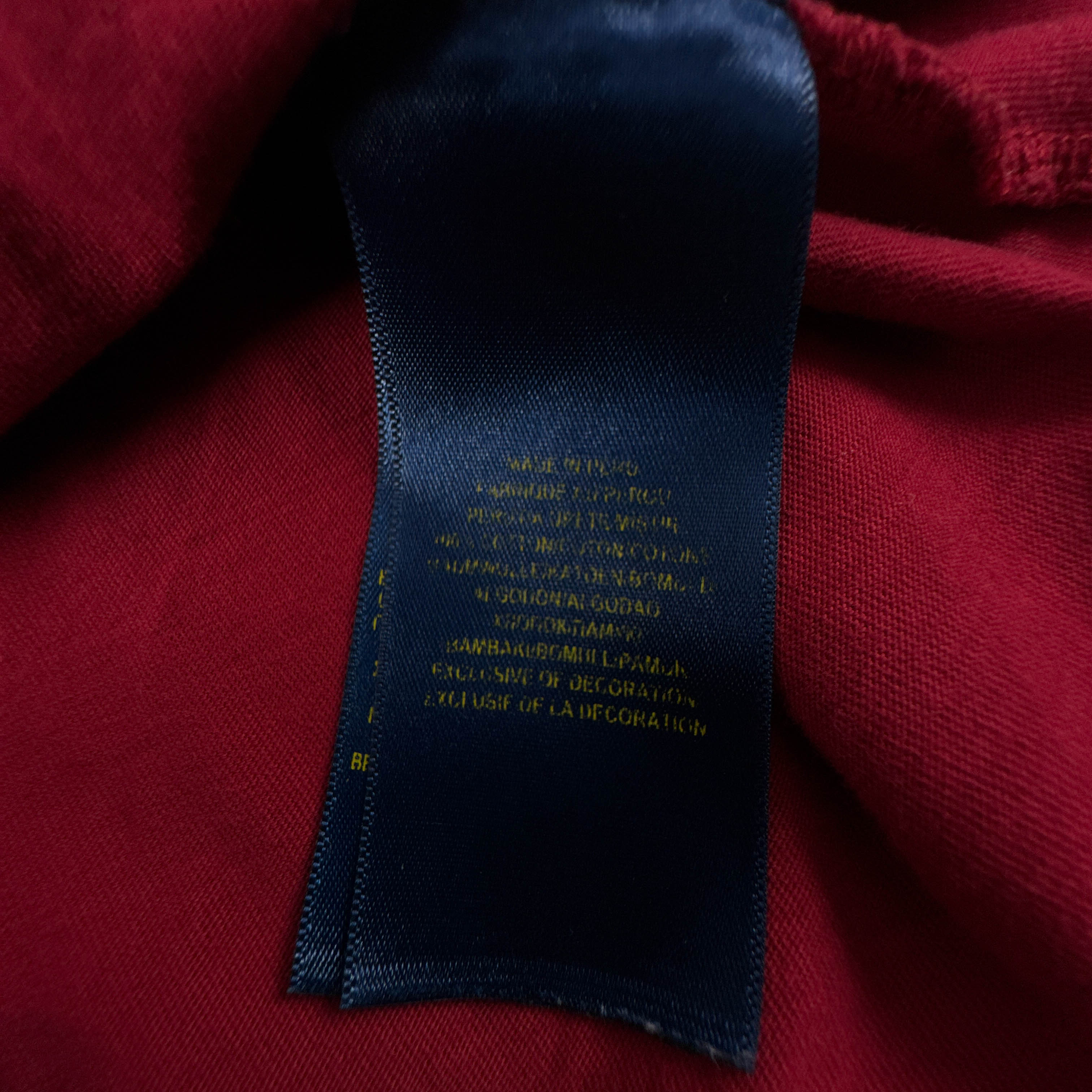 T Shirt Ralph Lauren rossa e blu a girocollo - Taglia XS/S uomo