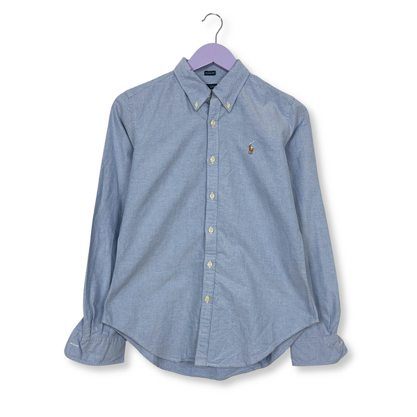 Camicia Ralph Lauren azzurra a tinta unita skinny fit - Taglia 10 uomo