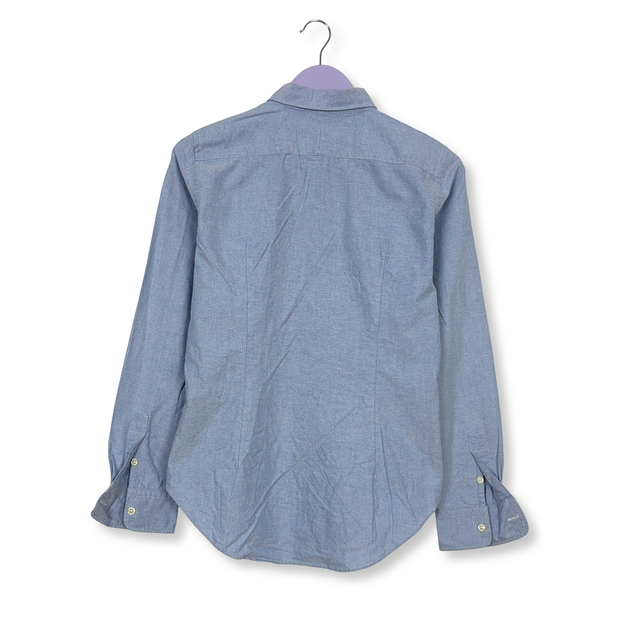 Camicia Ralph Lauren azzurra a tinta unita skinny fit - Taglia 10 uomo