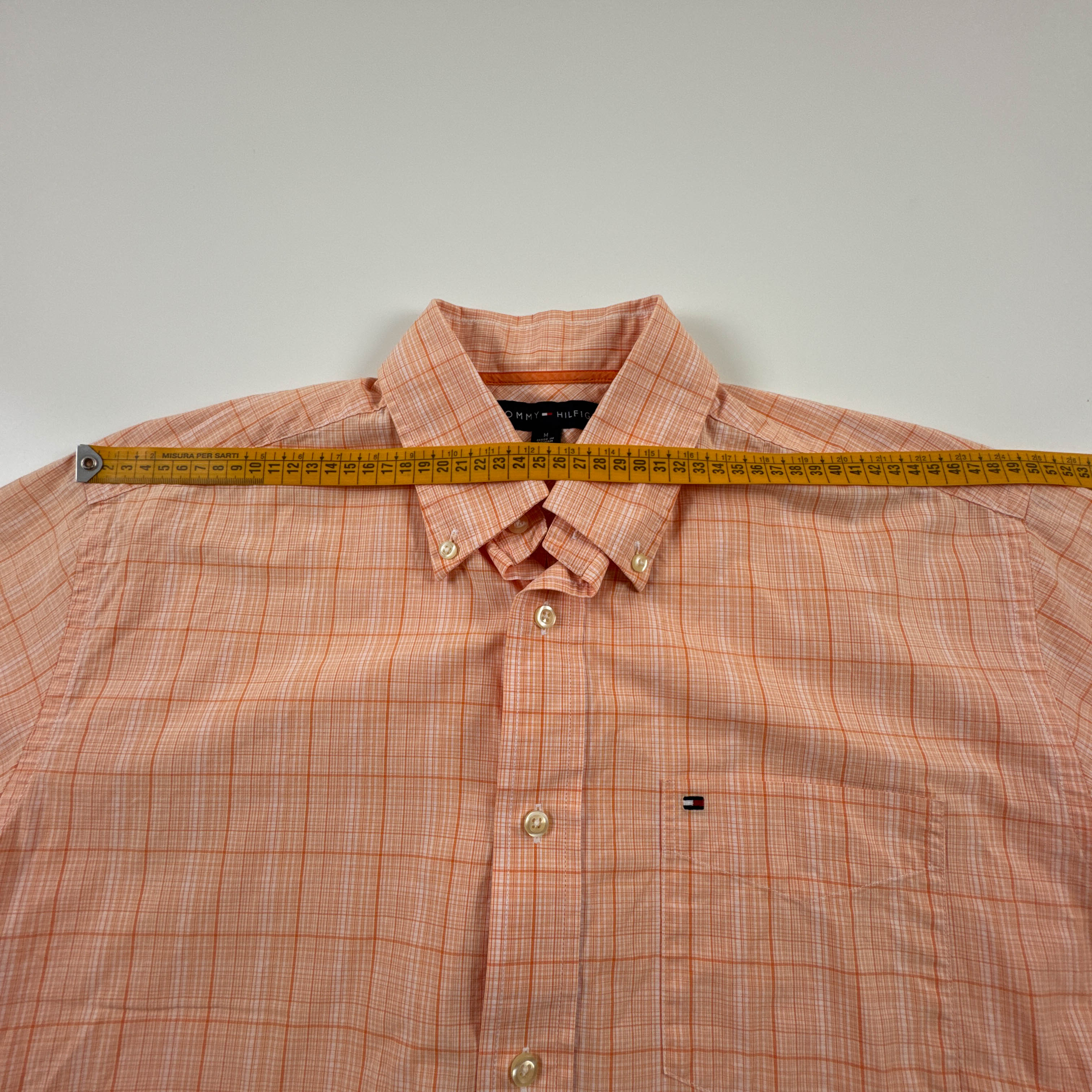Camicia Tommy Hilfiger arancione a quadri - Taglia M uomo